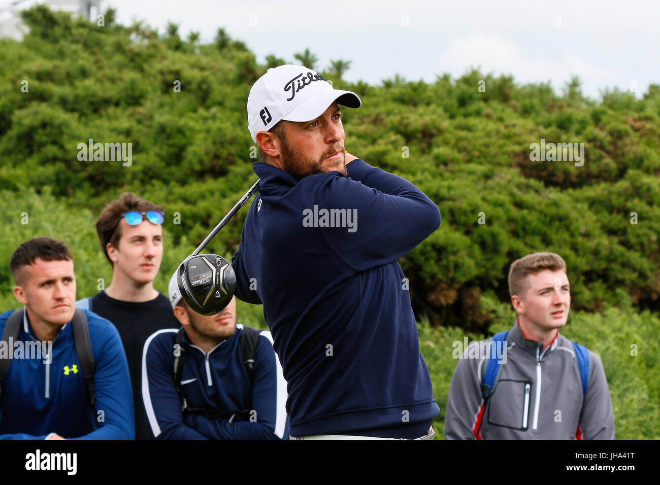 Ayrshire, Schottland, Vereinigtes Königreich. 13. Juli 2017. Am ersten Tag der AAM Scottish Open Golf Championship Golfer aus der ganzen Welt über Dundonald Links in der Nähe von Irvine, Ayrshire gespielt. Spieler aufgenommen Rory Mcilroy, Rickie Fowler, Jason Dufner, Henrik Stenson, Luke Donald und vielen anderen. Bildnachweis: Findlay/Alamy Live-Nachrichten Stockfoto