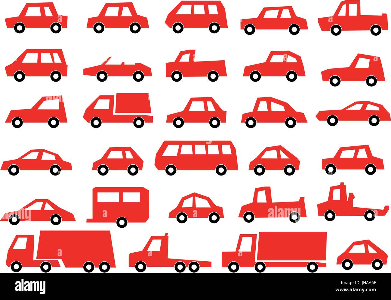 Fahrzeug / Auto Bild-Sammlung - Auto-Icon-Set Stockfoto