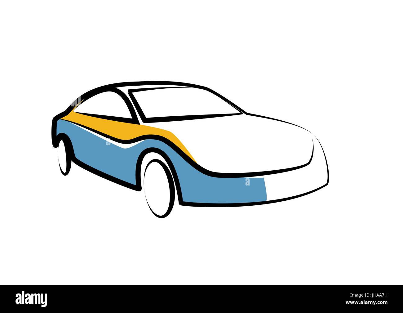 einfache Zeichnung eines modernen Sportwagens - Auto Skizze Stockfoto
