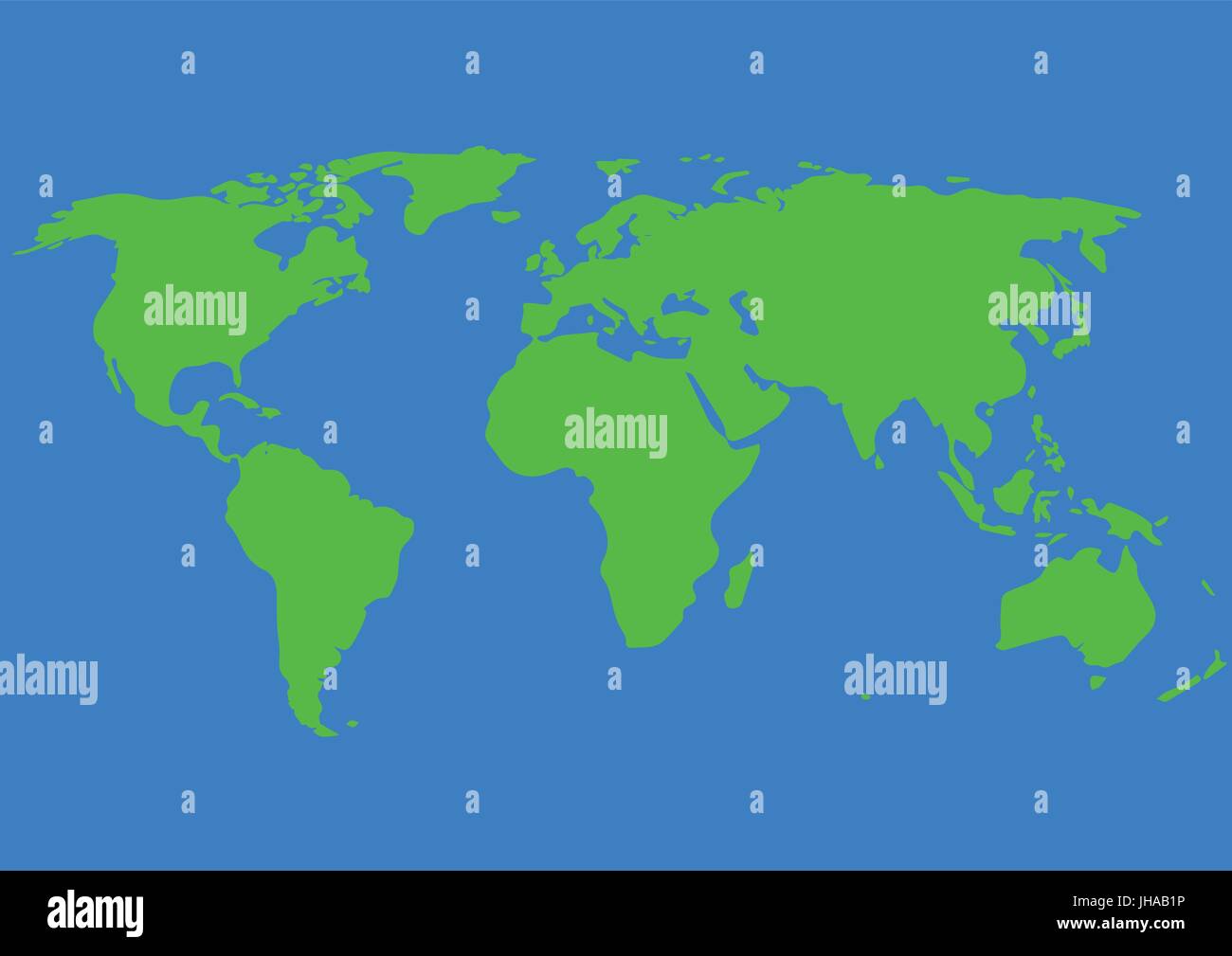 Welt Karte Abbildung Vektorgrafik - grün, blau Stockfoto