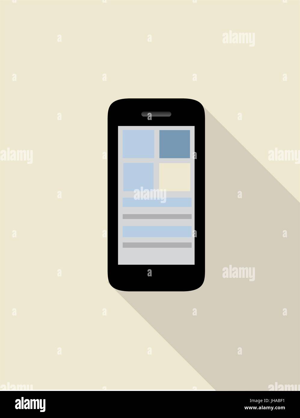 Smartphone-Abbildung. Handy-Vektorgrafik Stockfoto