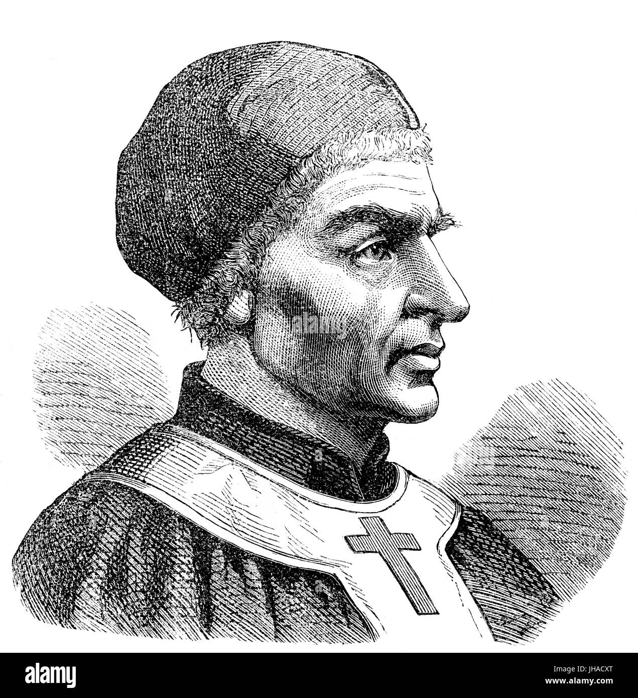 Papst Nikolaus I oder Sankt Nikolaus der große, Papst vom 24 April 858 bis zu seinem Tod in 867 Stockfoto