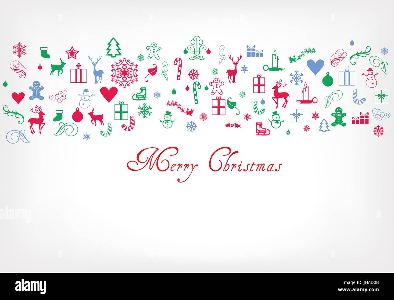 Frohe Weihnachten Grusskarte - Xmas Dekoration Muster mit text Stockfoto Frohe Weihnachten Grusskarte - Xmas Dekoration Muster mit text Stockfoto