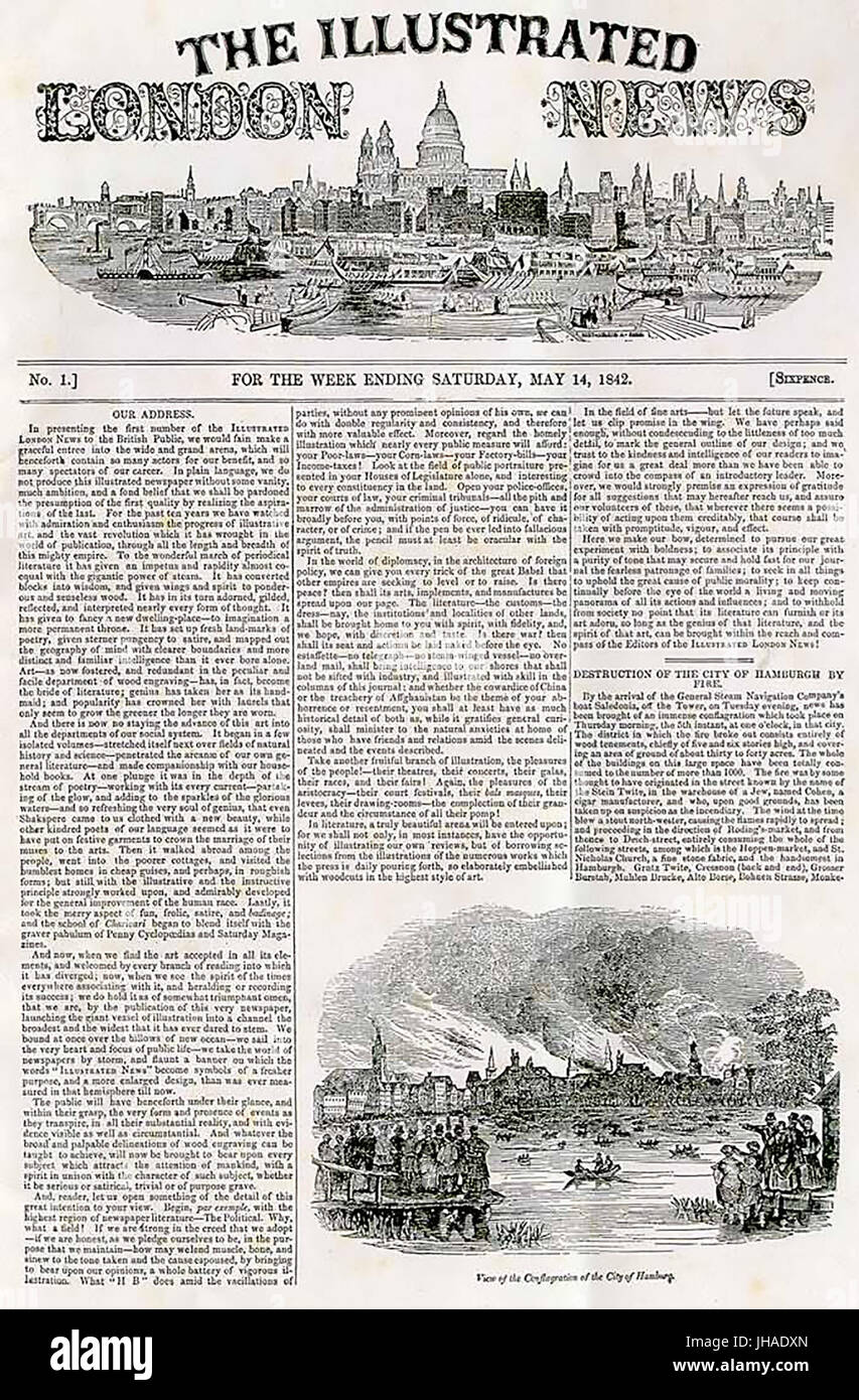 ILLUSTRATED LONDON NEWS Erstausgabe 14. Mai 1842 Stockfoto