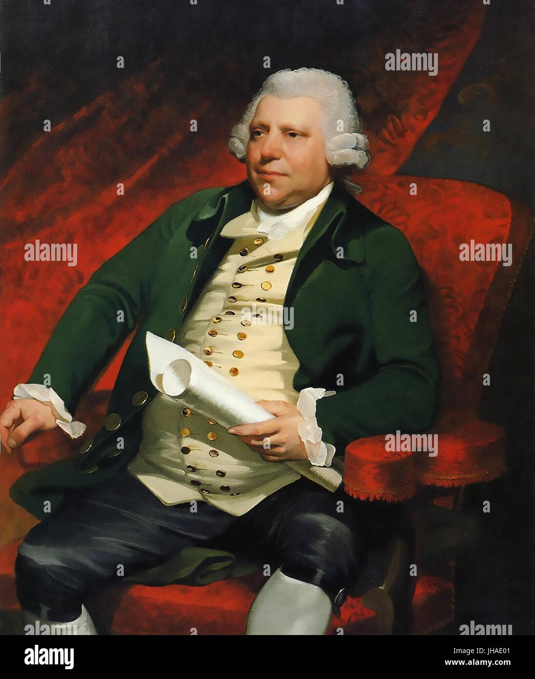 RICHARD ARKWRIGHT (1732-1792) Englisch Erfinder im Jahre 1790 von Mather Brown. Stockfoto