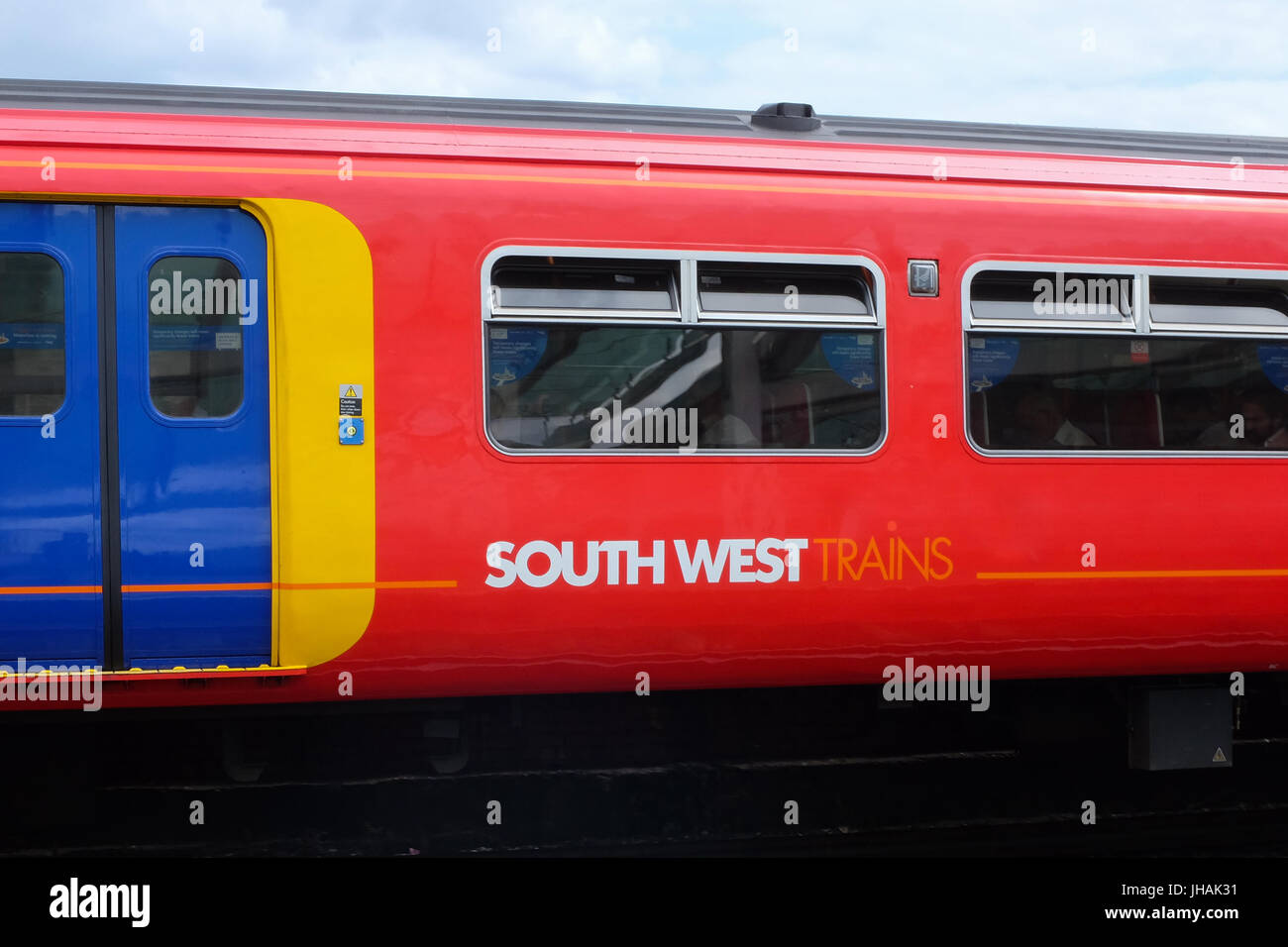 Eine Süd-West-Bahn Kutsche in England. Stockfoto