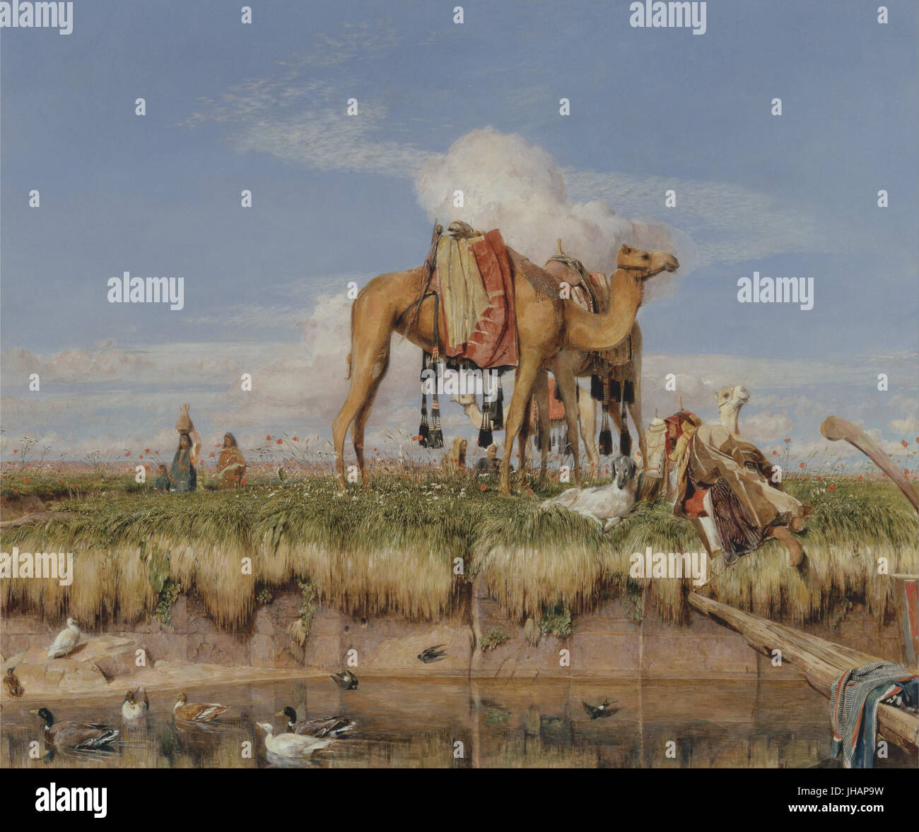 John Frederick Lewis - an den Ufern des Nils, Oberägypten- Stockfoto