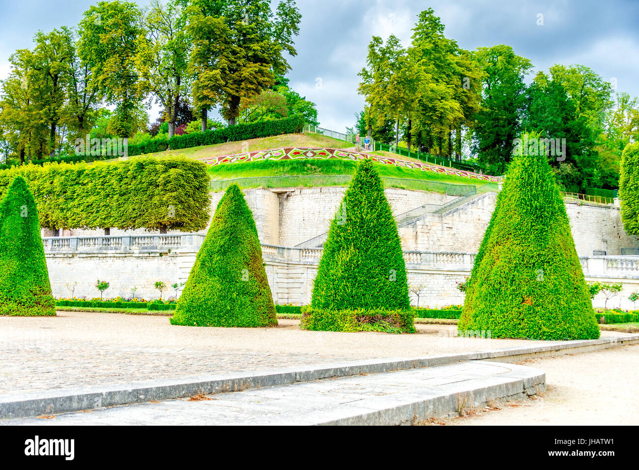 Die gepflegten Gärten des Parc de Saint-Cloud Stockfoto