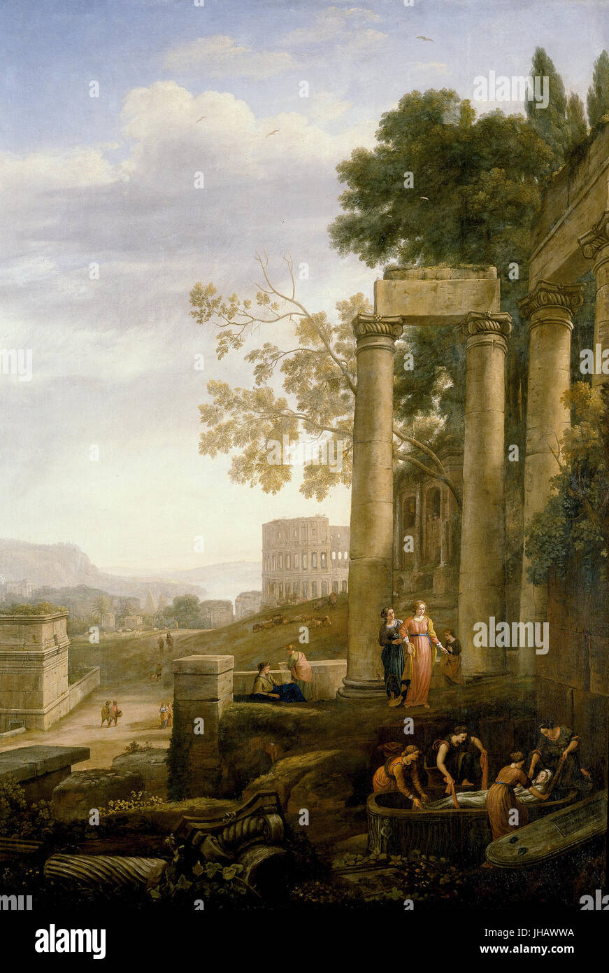 Ein Gemälde oder religiöses Kunstwerk, das „Santa Serapia“ darstellt, das den italienischen Renaissance- oder Barockstil und religiöse Themen in der Kunstgeschichte widerspiegelt. Stockfoto