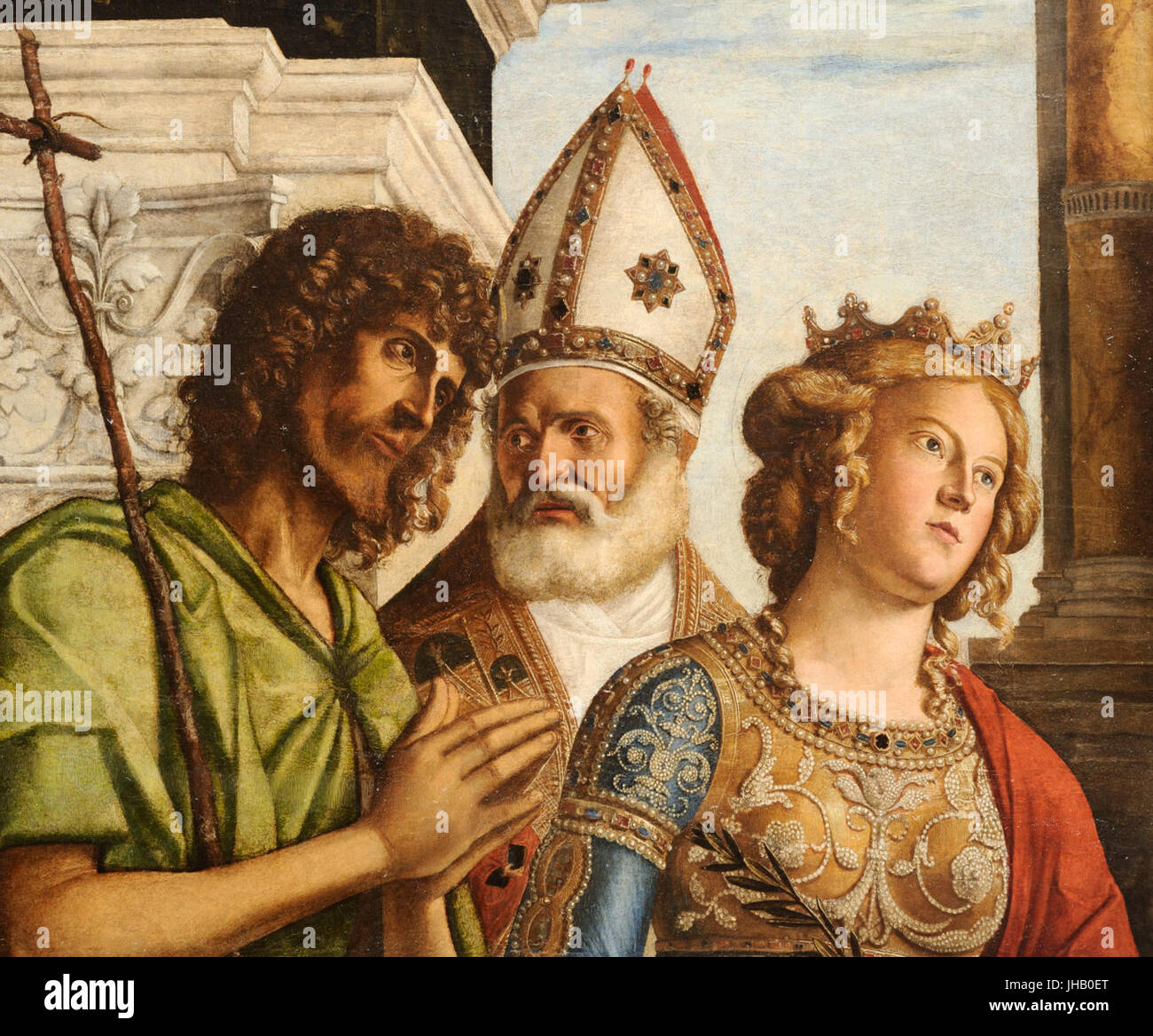 Madonna in Trono Col Bambino Fra Angeli e Santi Particolare 01