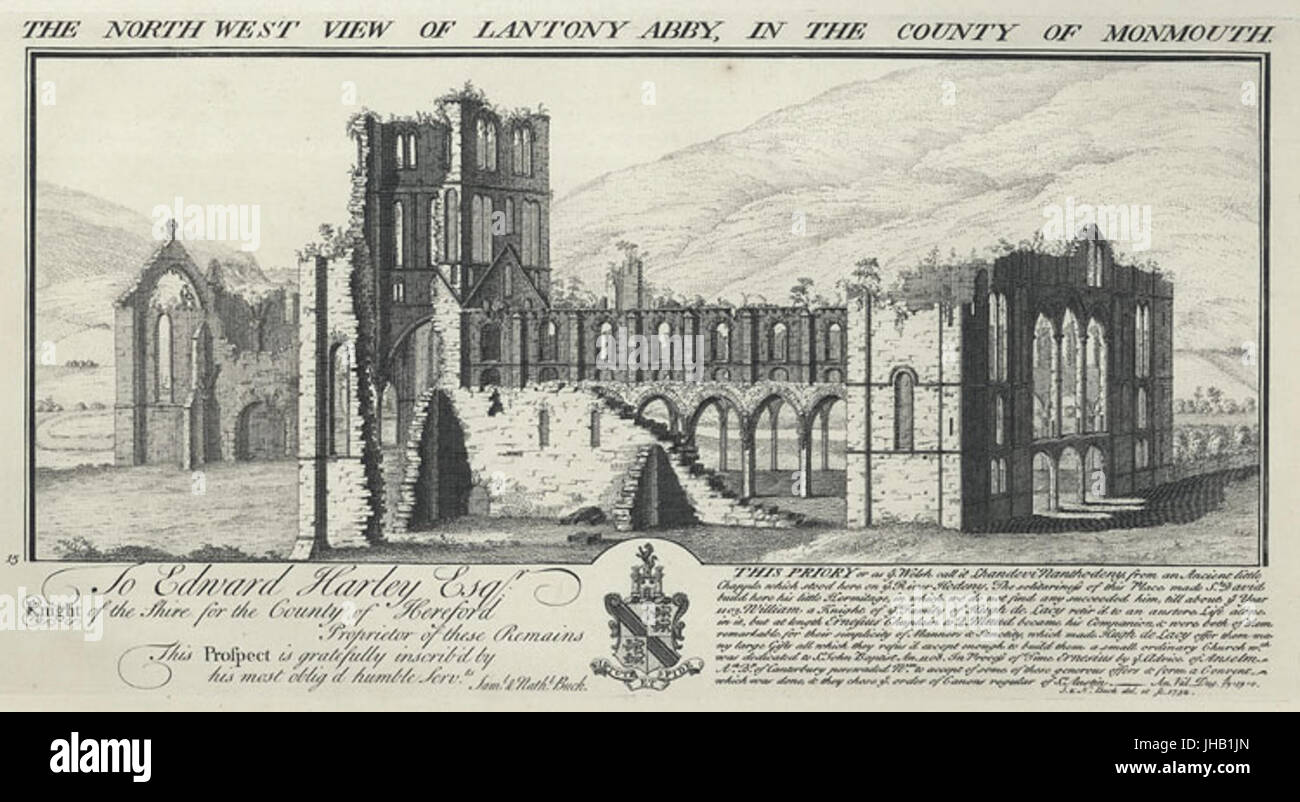 Nordansicht des Llanthony Abbey Stockfoto