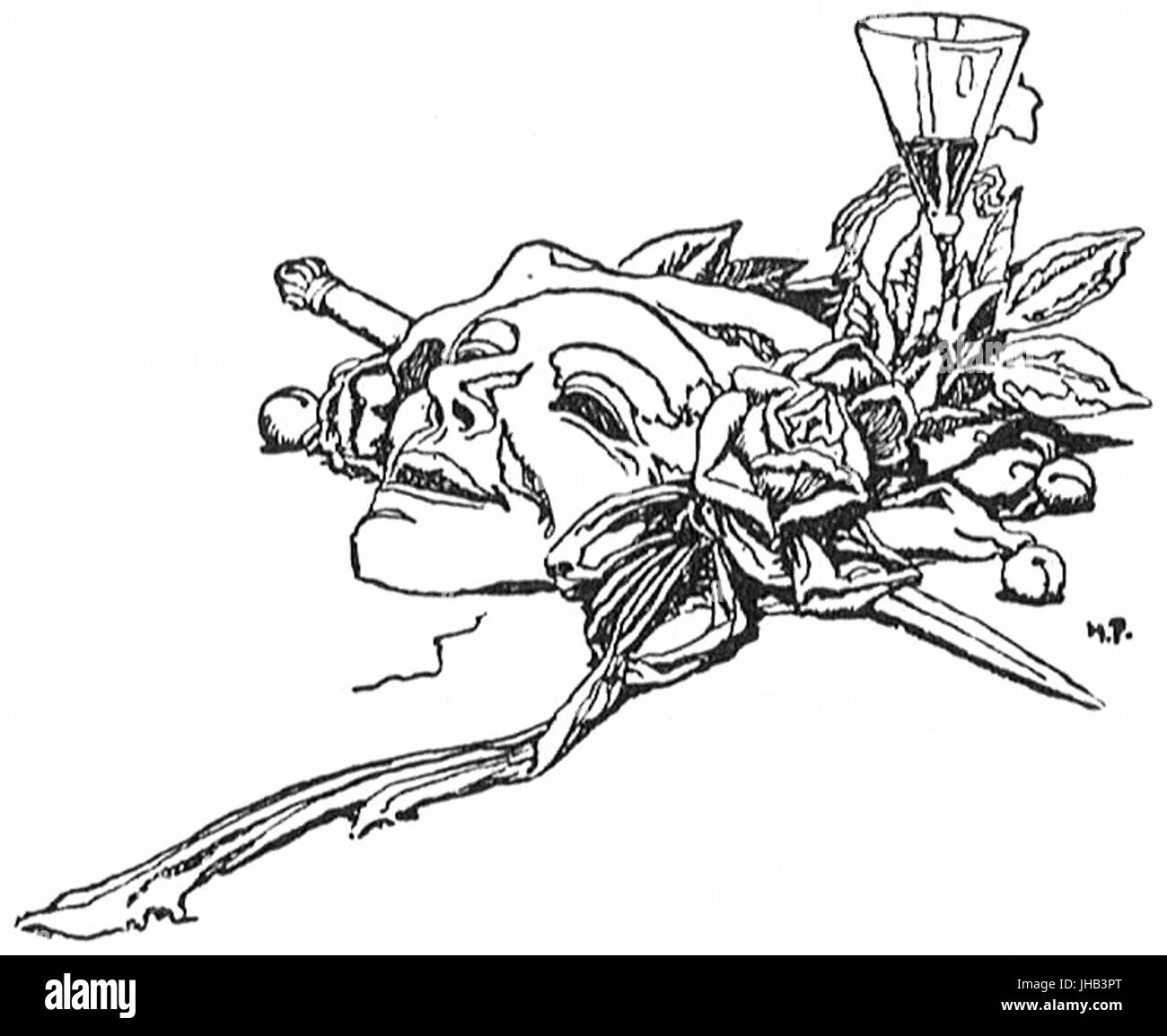 Dieses Bild bezieht sich auf „Stops of Various Quills“ von Howells, das 1895 entstand. Das Kunstwerk, wahrscheinlich ein großformatiges Werk, beinhaltet kompliziertes Design oder Illustration, in dem künstlerische Themen des späten 19. Jahrhunderts erforscht werden. Stockfoto