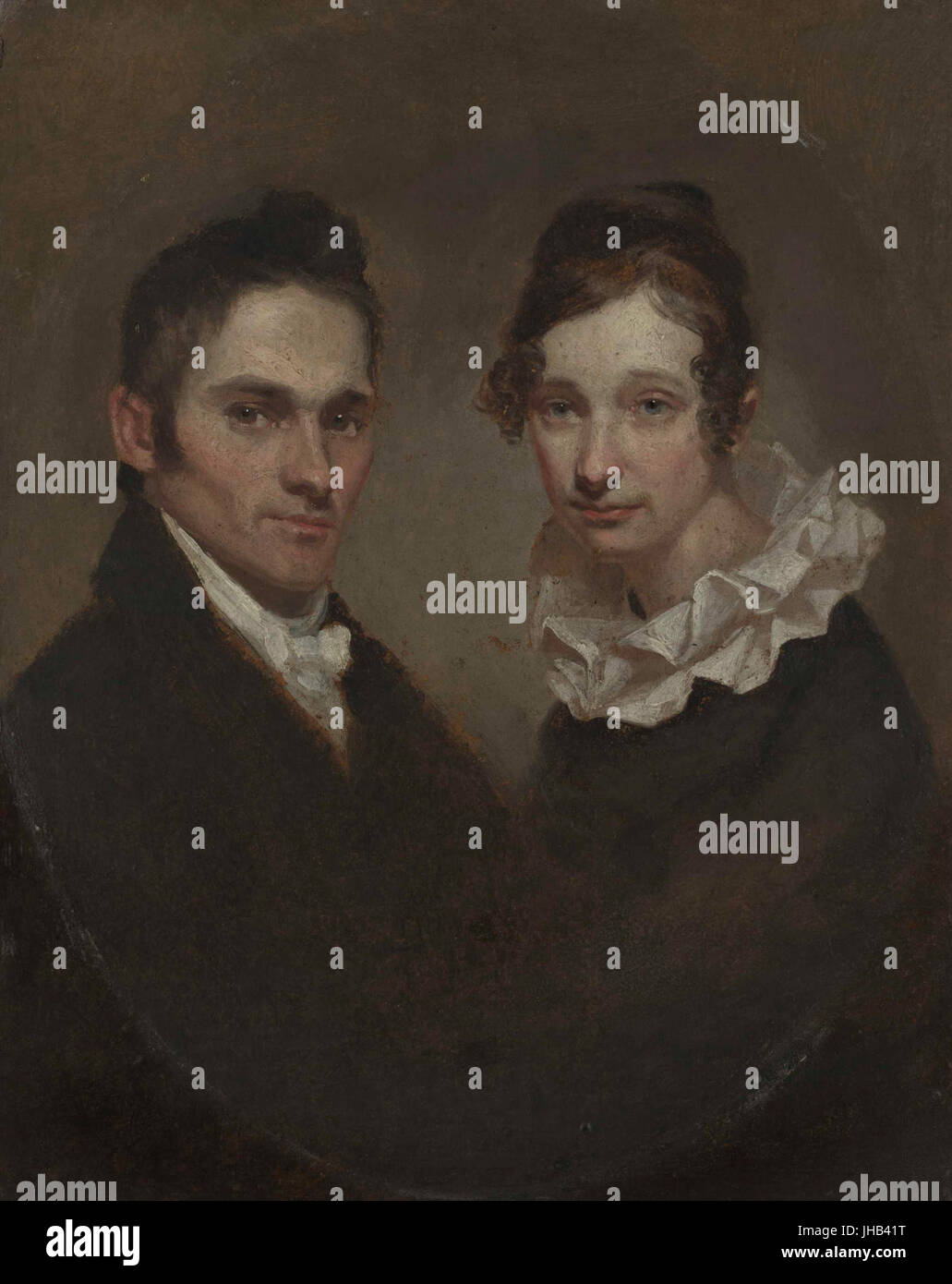 Hiram und Sybil Moseley Bingham, Öl auf Zusammensetzung, 1819 Stockfoto