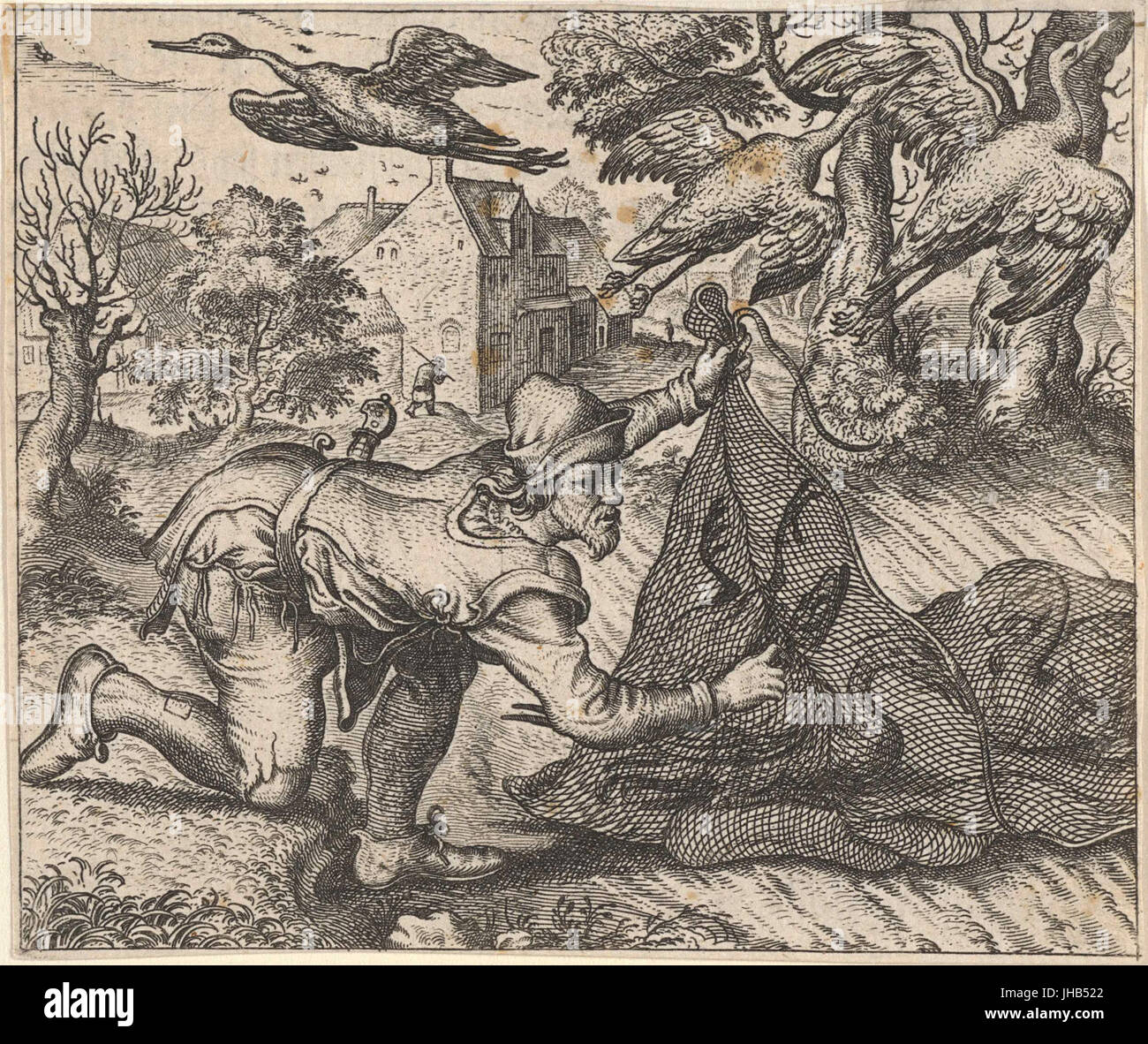 Fabel van de Boer En de ooievaar Stockfoto