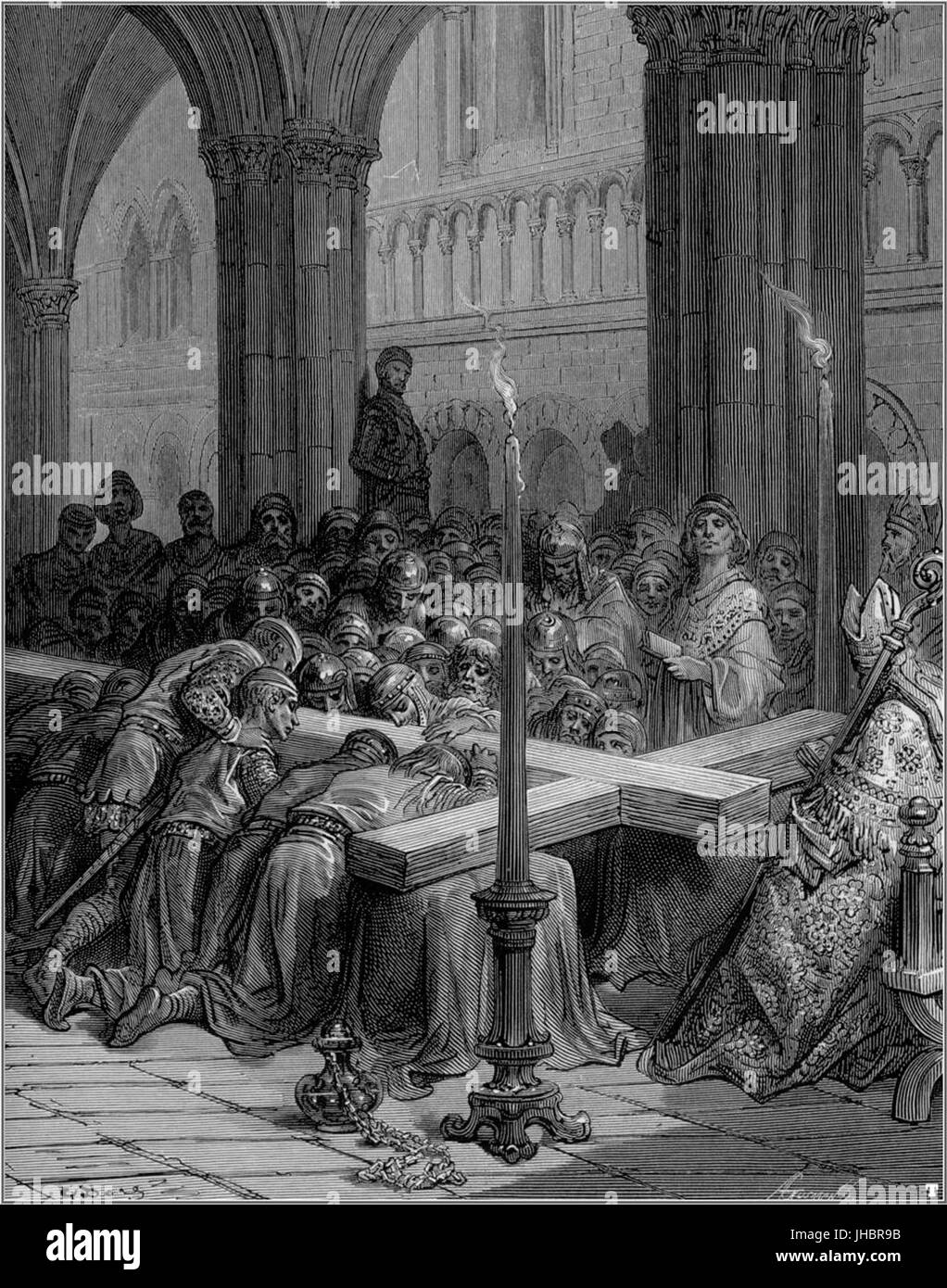 Gustave Dore Kreuzzüge die Entdeckung des wahren Kreuzes Stockfoto