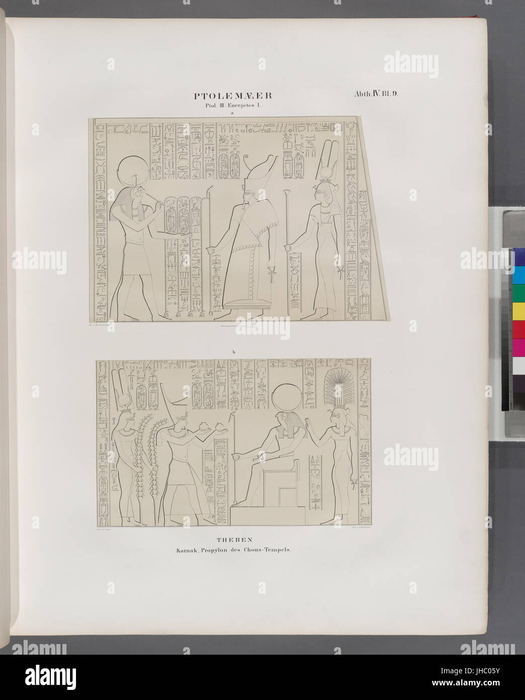Ptolemaeer. Ptol. III. Euergetes I. Theben (Theben) - Karnak, Propylon des Chons (Khonsu) - Tempels (NYPL b14291191-44029) Stockfoto