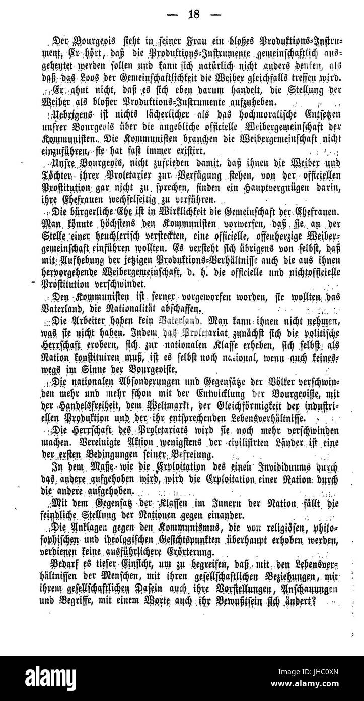 Manifest der Kommunistischen Partei (Marx) 018 Stockfoto