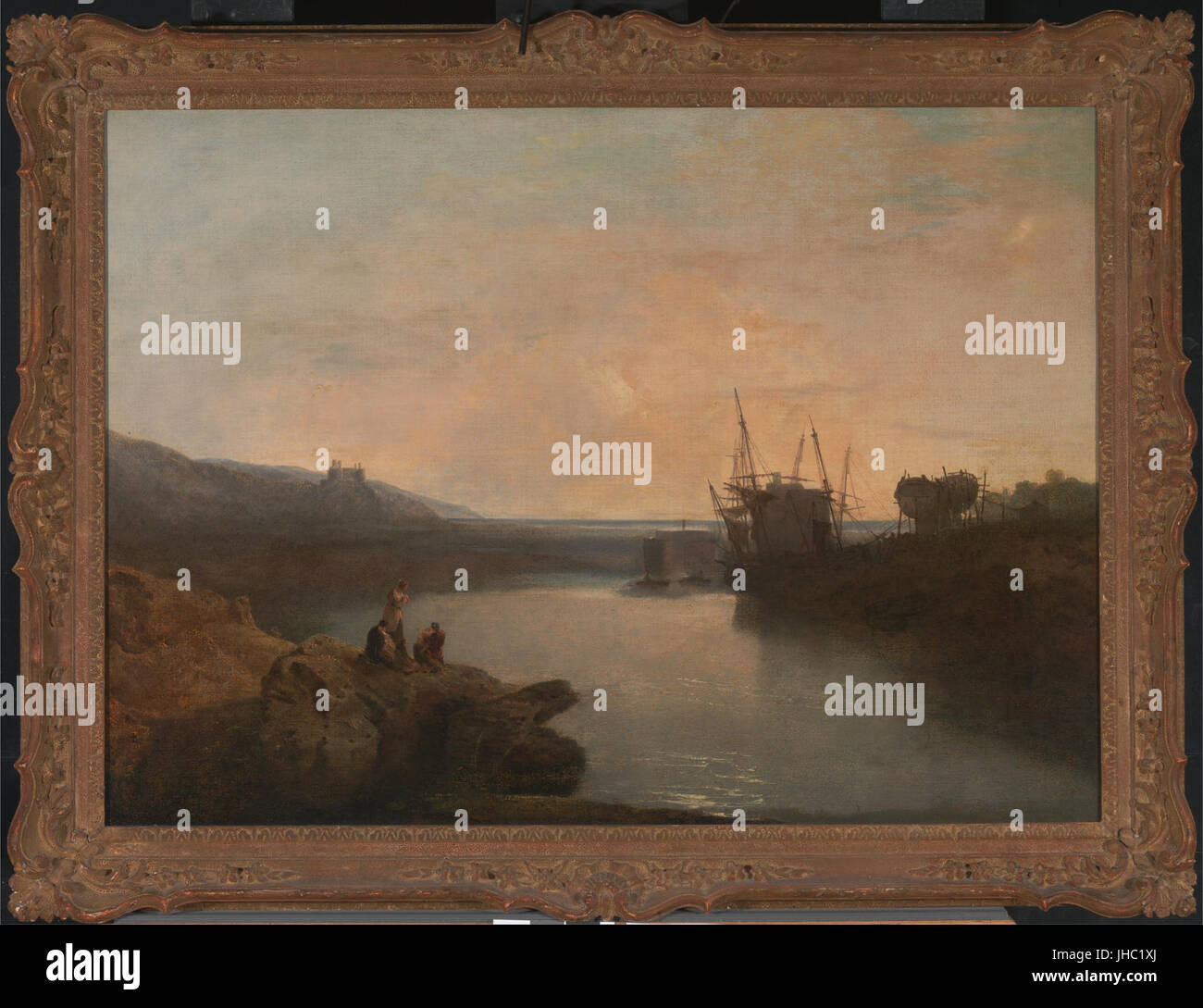 Joseph Mallord William Turner - Harlech Castle, von Twgwyn Fähre, Sommer Dämmerung- Stockfoto