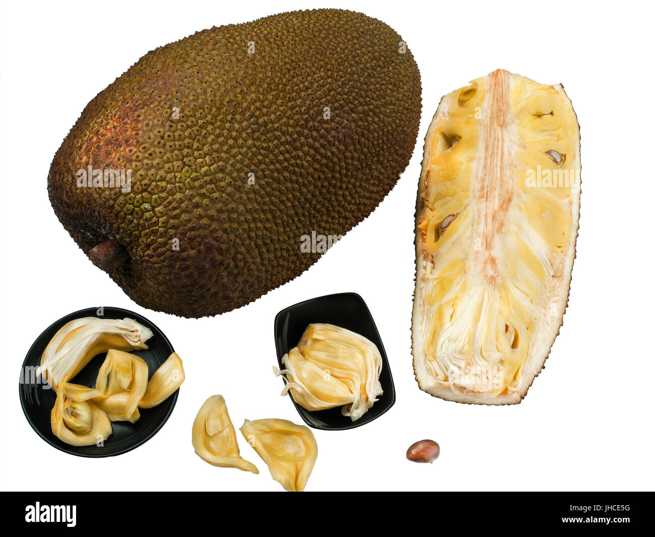 Jackfrucht isoliert isolierten auf weißen Hintergrund Stockfoto