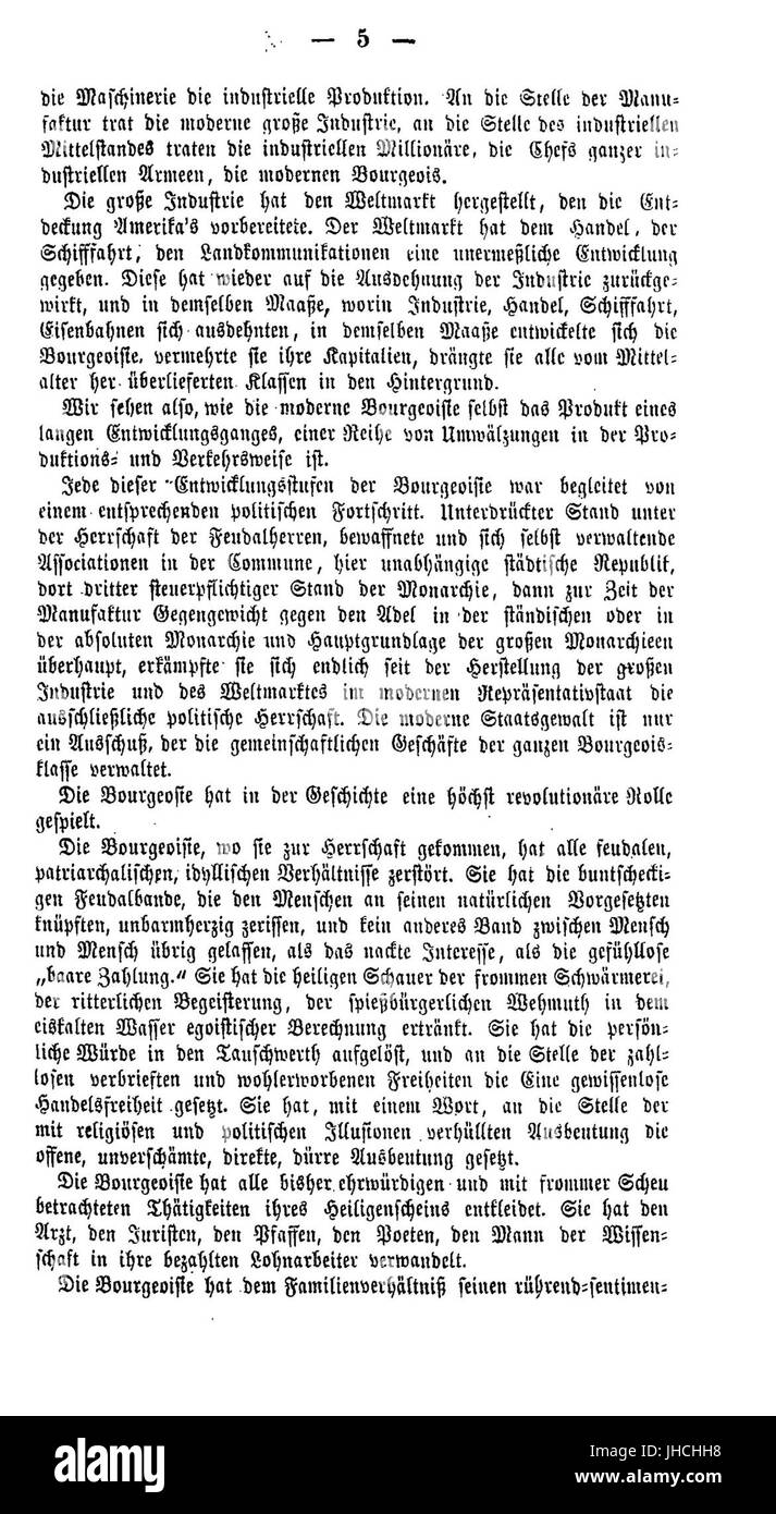 Manifest der Kommunistischen Partei (Marx) 005 Stockfoto