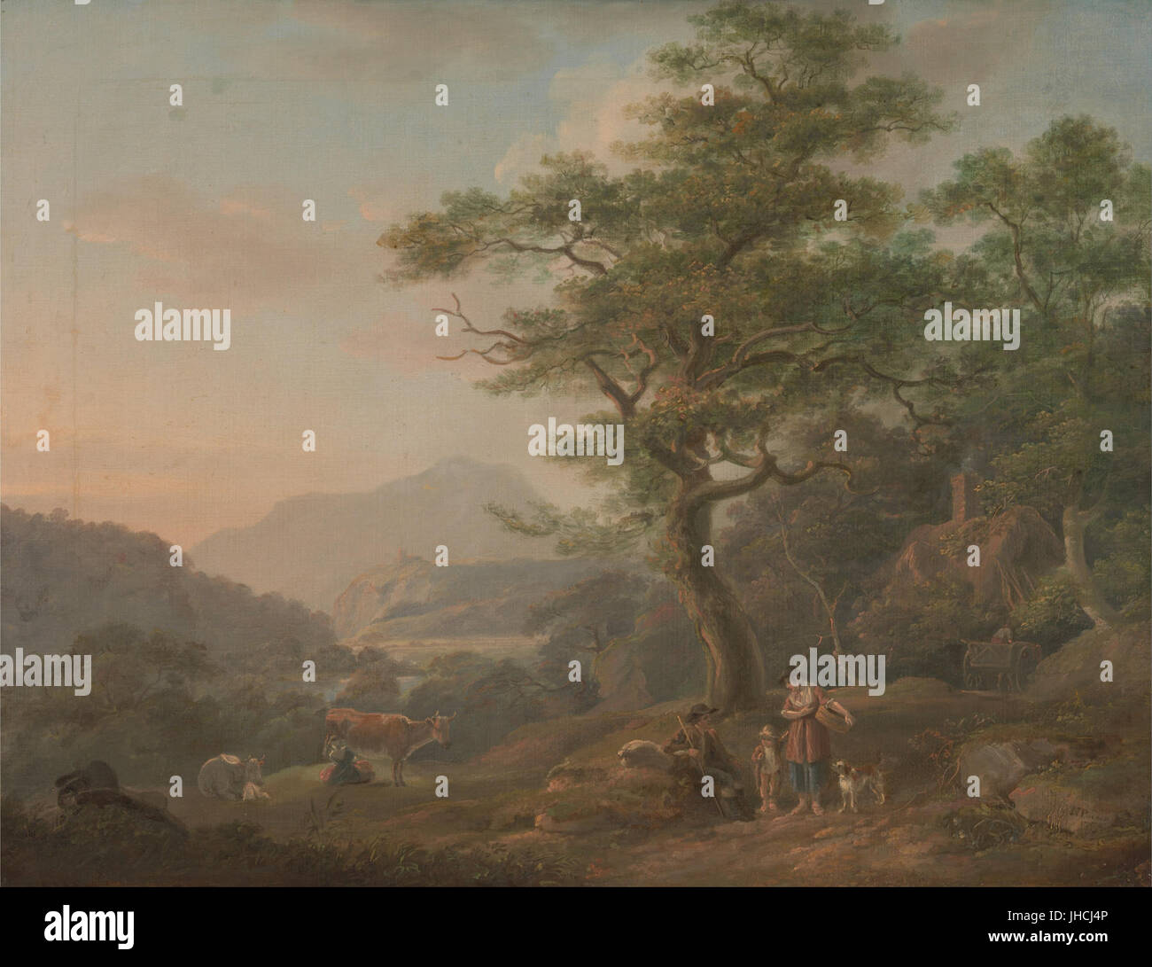 Nicholas Pocock - eine Landschaft mit Figuren- Stockfoto