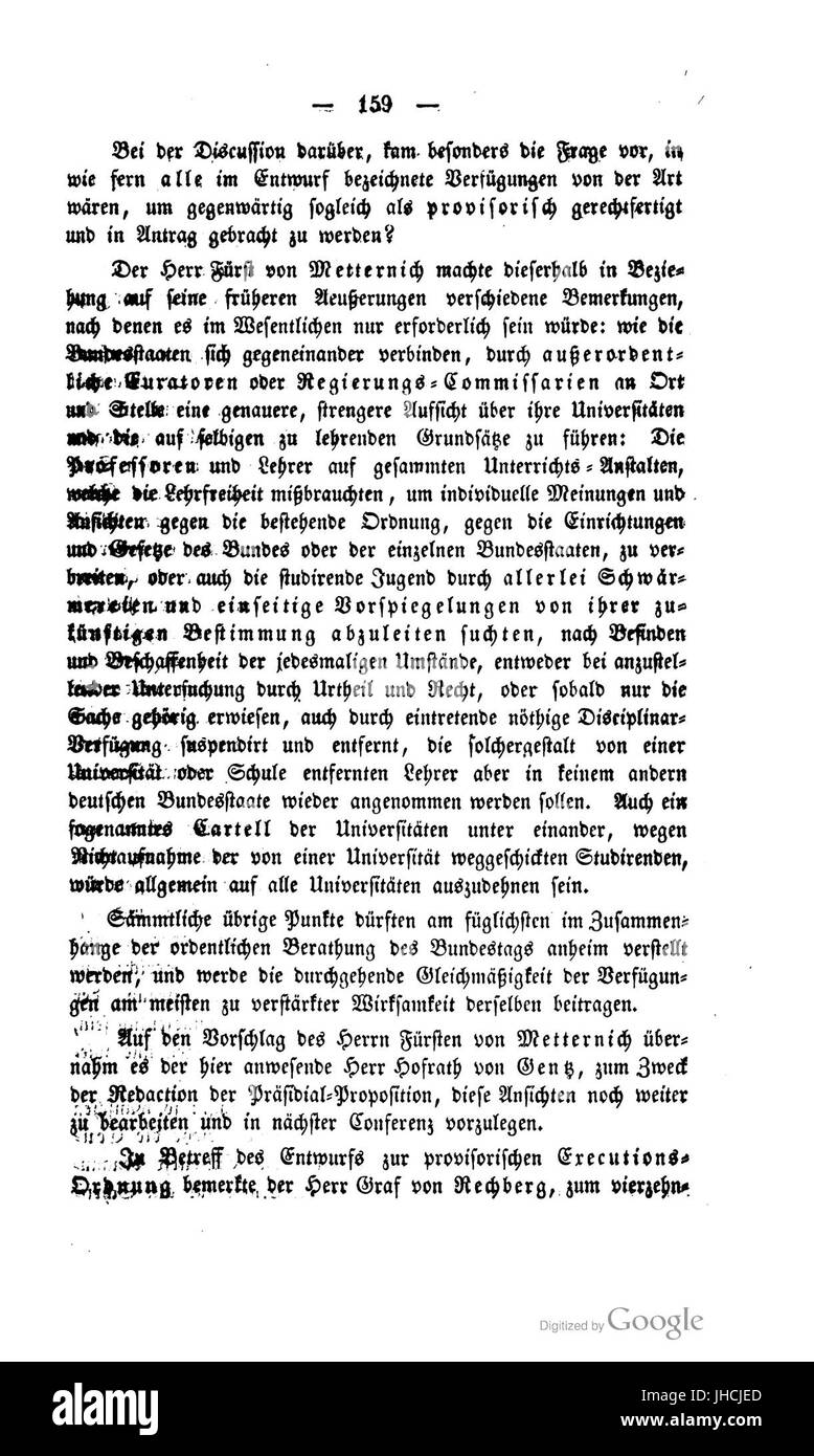 Karlsbader Protokolle 54 Stockfoto