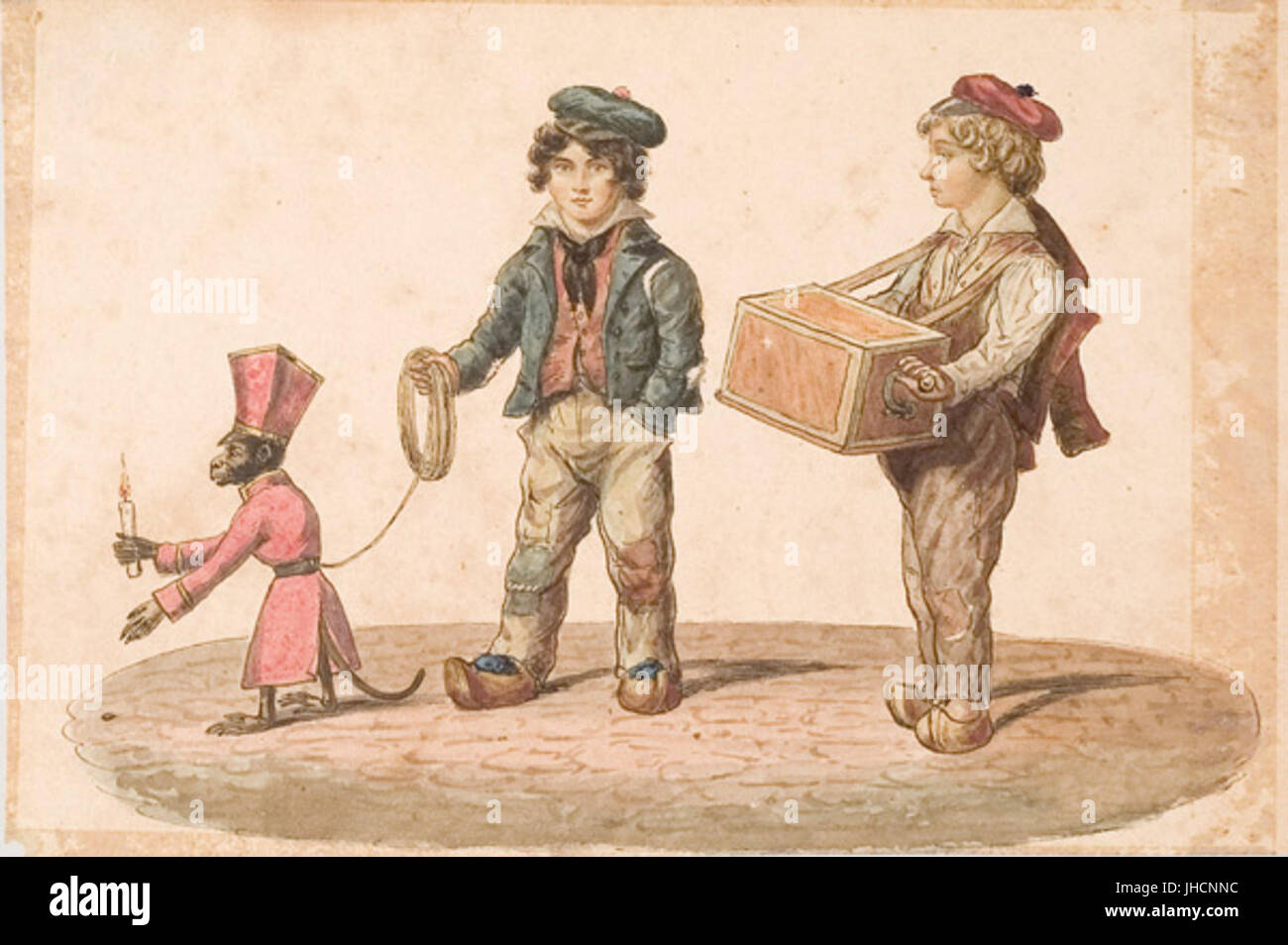 Edward-Williams-Clay-Organ-Grinder-with-Monkey-1828 Stockfoto