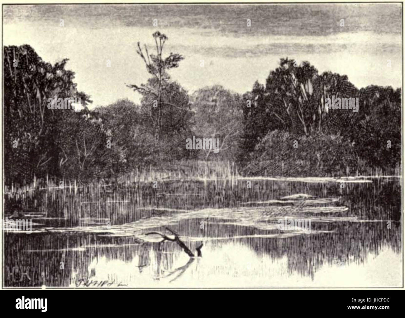 Hubert von Herkomer 1868 - Landschaft in der Nähe von Hythe (graviert und bedruckt Gebrüder Dalziel) Stockfoto