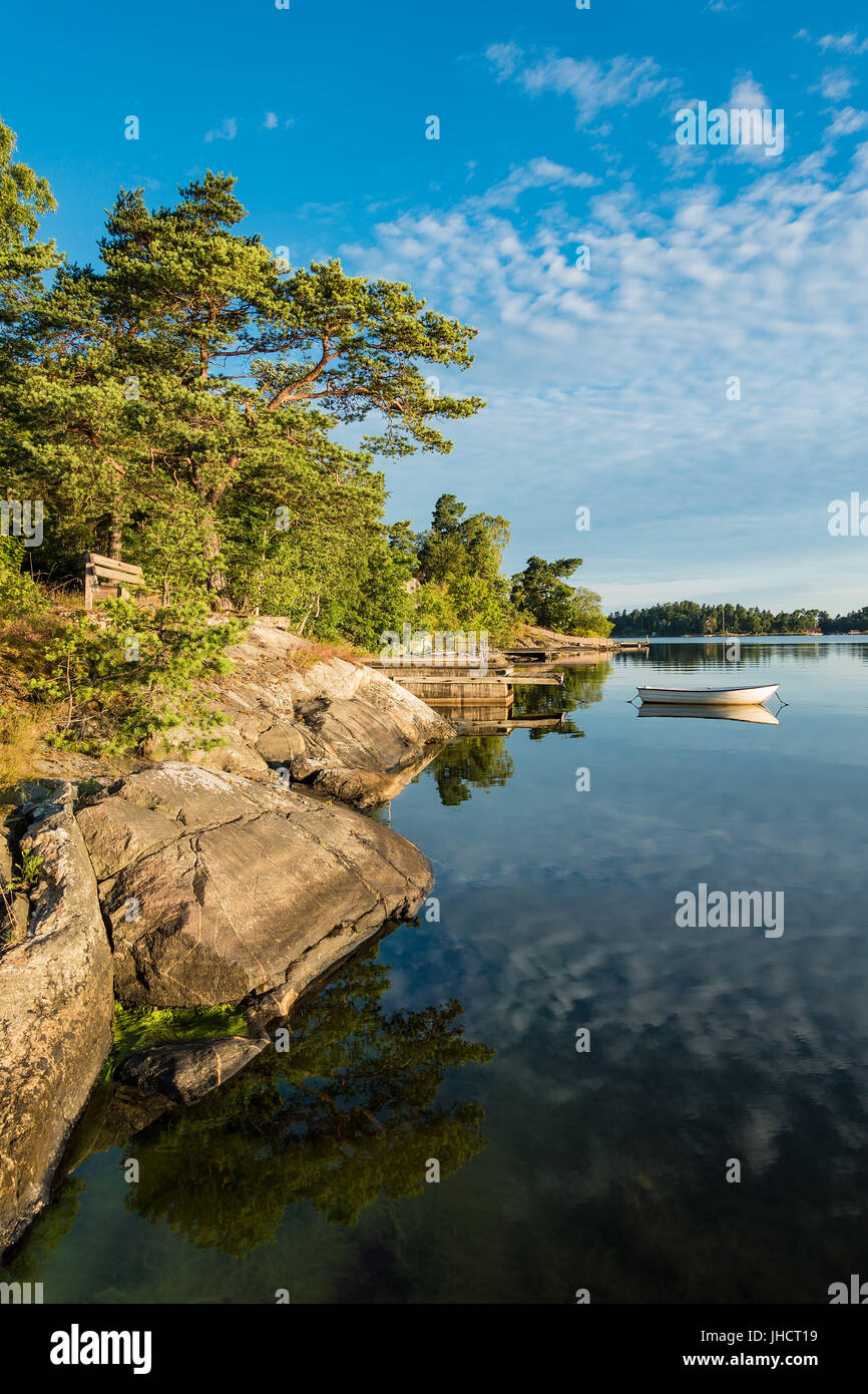 Inselgruppe an der Ostseeküste in Schweden. Stockfoto