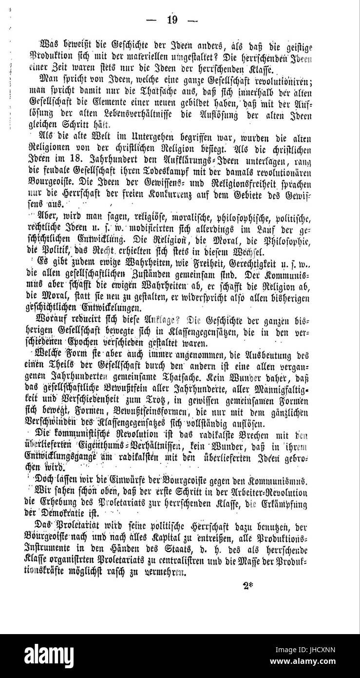Manifest der Kommunistischen Partei (Marx) 019 Stockfoto