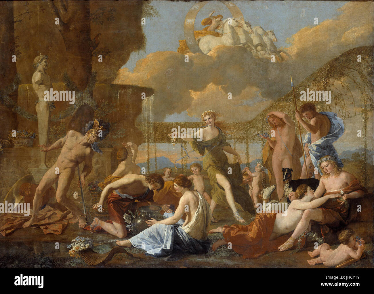 Nicolas Poussin - das Reich der Flora- Stockfoto