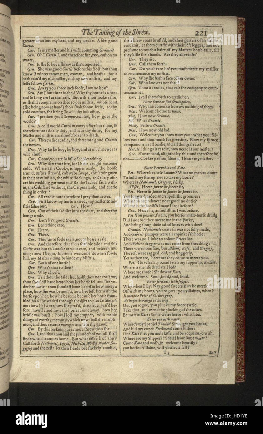 Erstes Folio, Shakespeare - 0239 Stockfoto