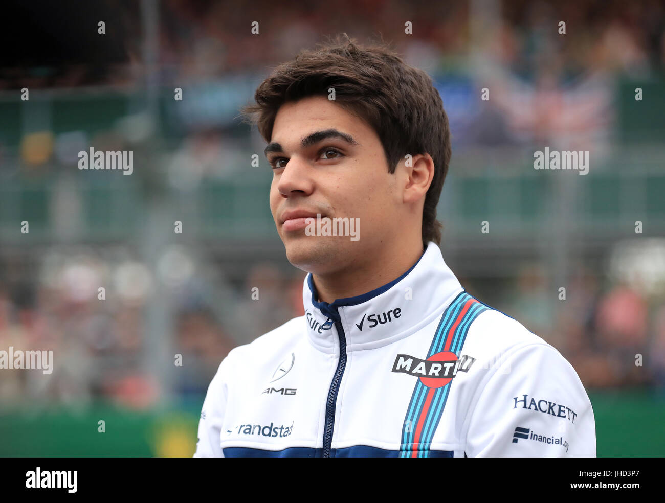 Williams' Lance Spaziergang tagsüber Paddock von 2017 britischen Grand Prix in Silverstone, Towcester. PRESSEVERBAND Foto. Bild Datum: Donnerstag, 13. Juli 2017. Siehe PA Geschichte AUTO Briten. Bildnachweis sollte lauten: Tim Goode/PA Wire. Einschränkungen: Nur zur redaktionellen Verwendung. Kommerzielle Nutzung mit vorheriger Zustimmung von Teams. Stockfoto