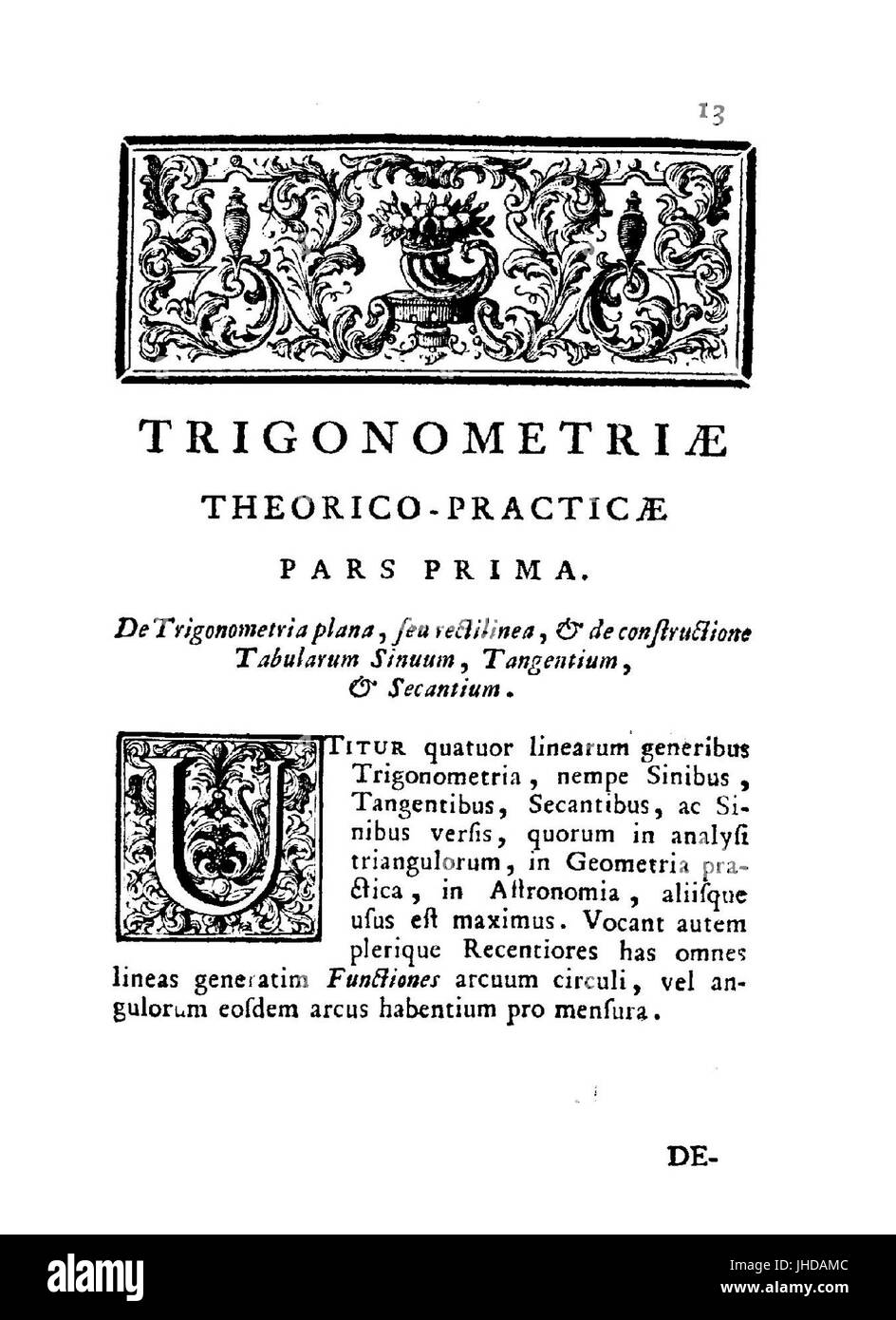 Lecchi - Trigonometriae Theorico-Practicae Planhai et Sphericae, 1756-1421801 Stockfoto