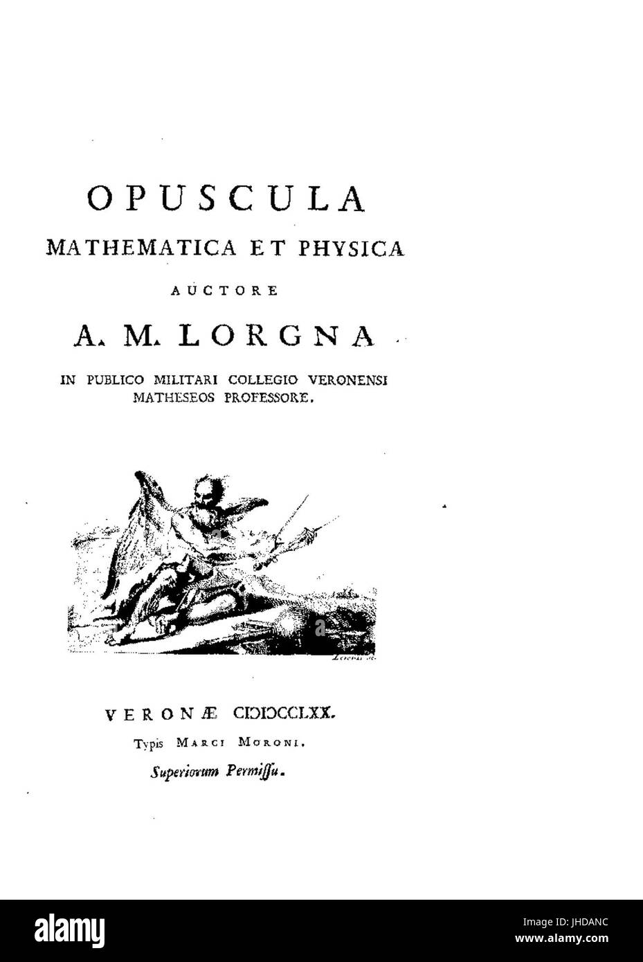 Lorgna - Opuscula Mathematica et Physica, 1770-1399875 Stockfoto