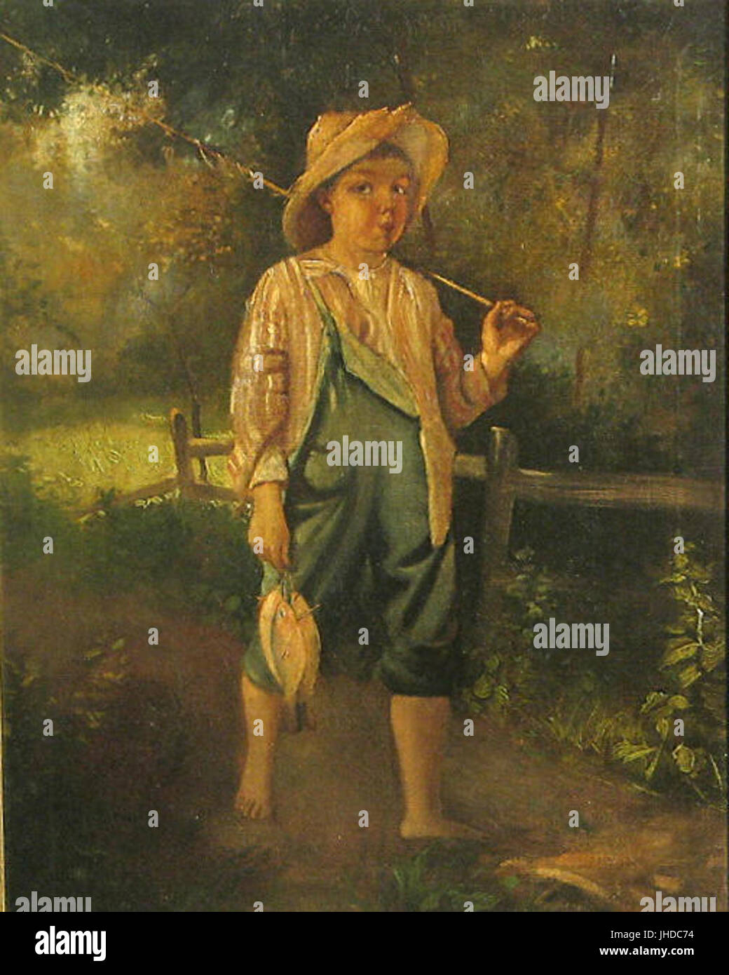 Karl Witkowskis „Gone Fishing“ fängt eine ruhige Szene des Fischens ein und spiegelt die Ruhe und Ruhe des Outdoor-Lebens wider, möglicherweise in einer europäischen oder ländlichen Umgebung. Stockfoto