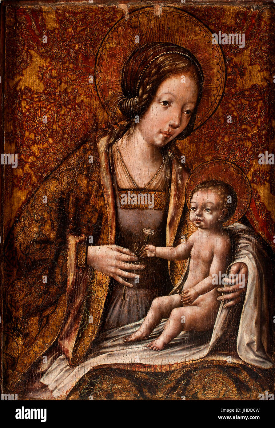 Flämische Malerei Spanischschule - Madonna mit Kind- Stockfoto