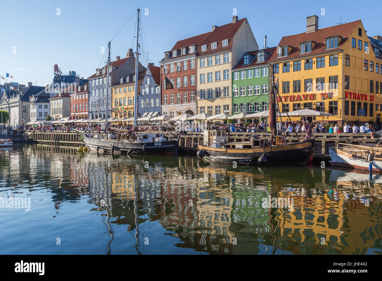 Nyhavn (neue Hafen) in Kopenhagen, Dänemark Stockfoto