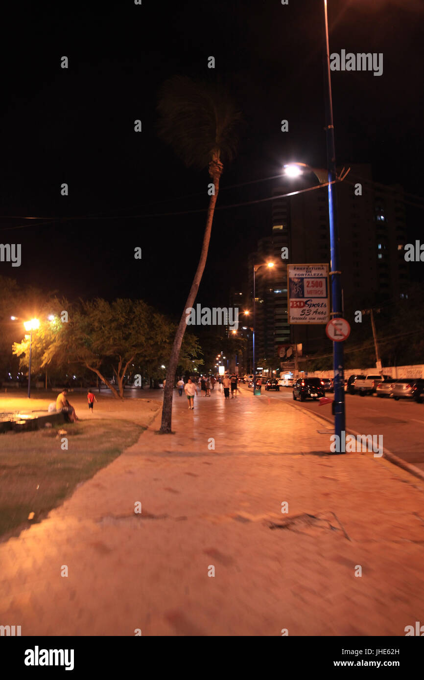 Menschen, Boardwalk Nacht, Hauptstadt, Fortaleza, Ceará, Brasilien. Stockfoto