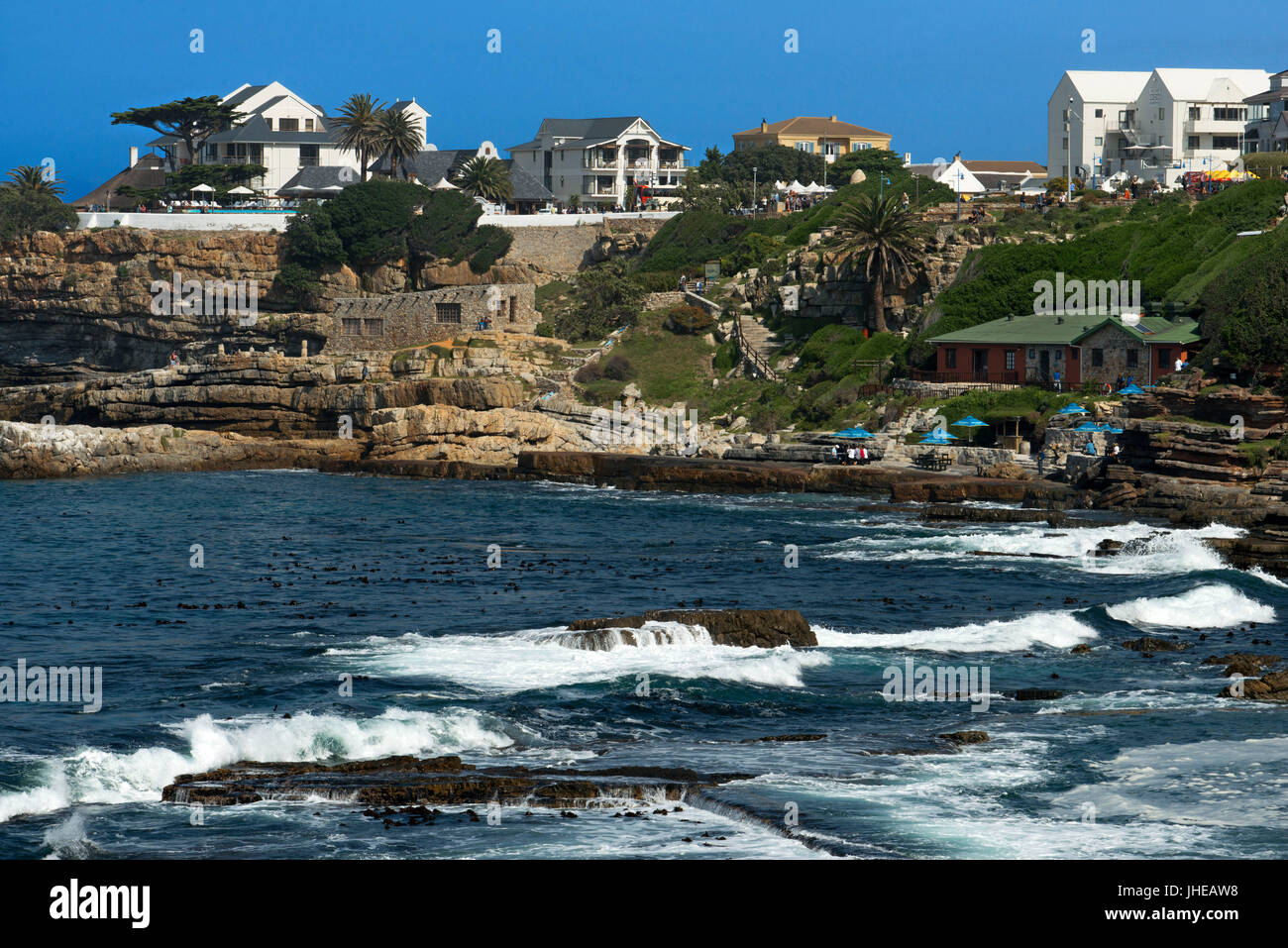 Hermanus und Walker Bay, Western Cape, Südafrika Stockfoto