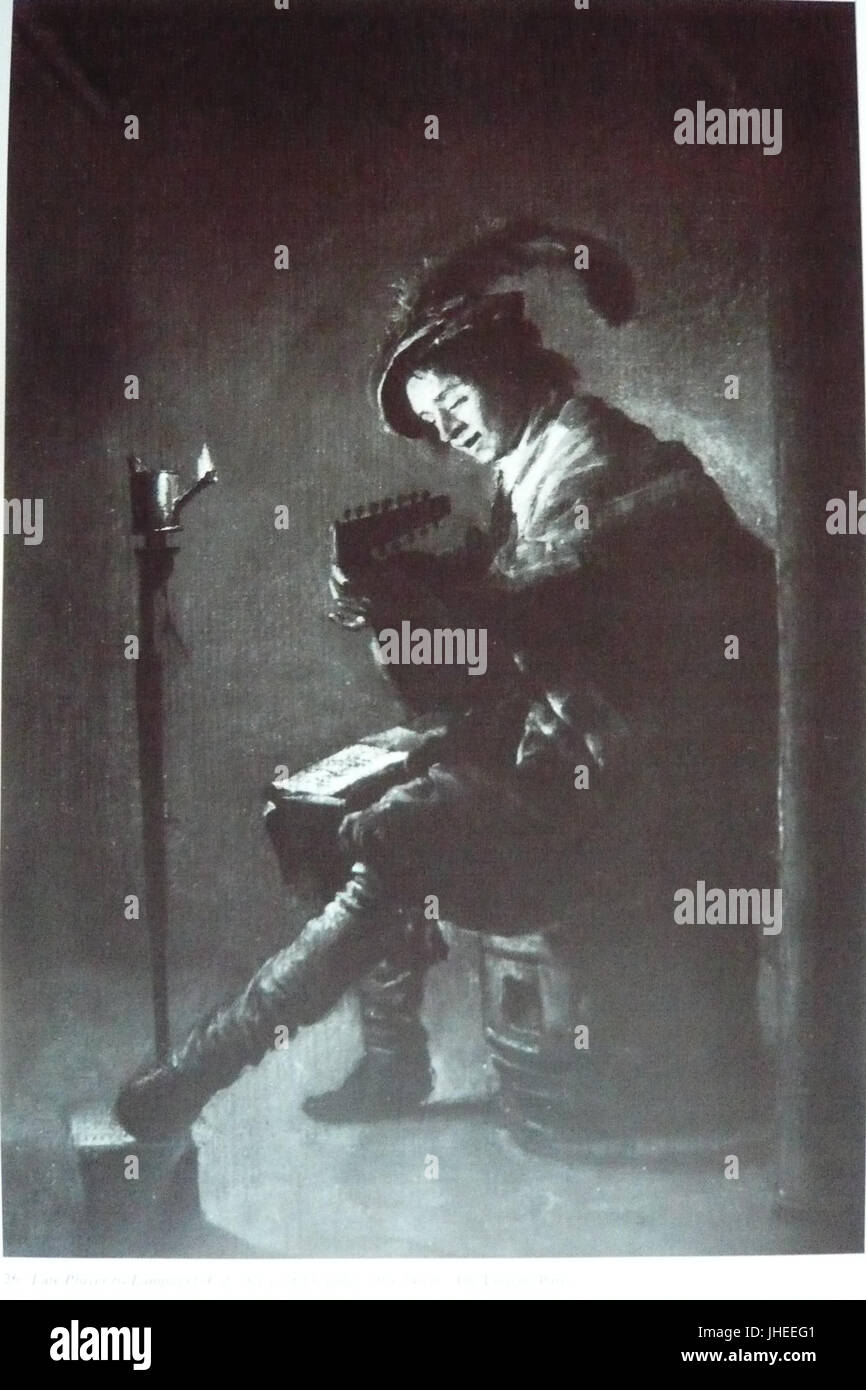 Judith Leyster - Lautenspieler durch Lampenlicht in voller Länge Stockfoto