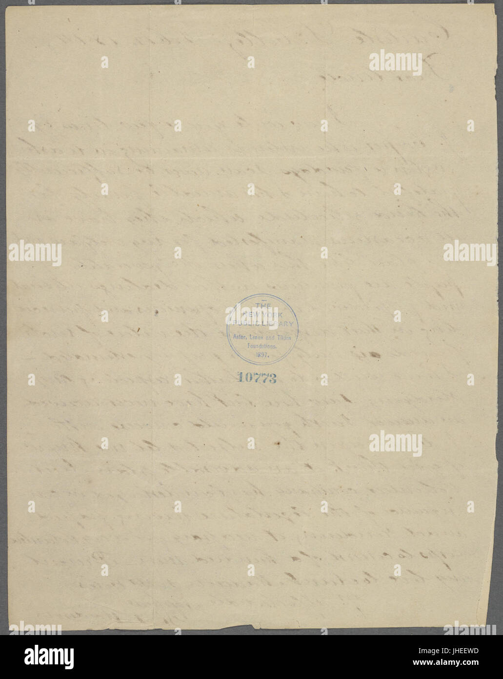 Brief von Robert Lewis Madison (NYPL b11904004-5213208) Stockfoto