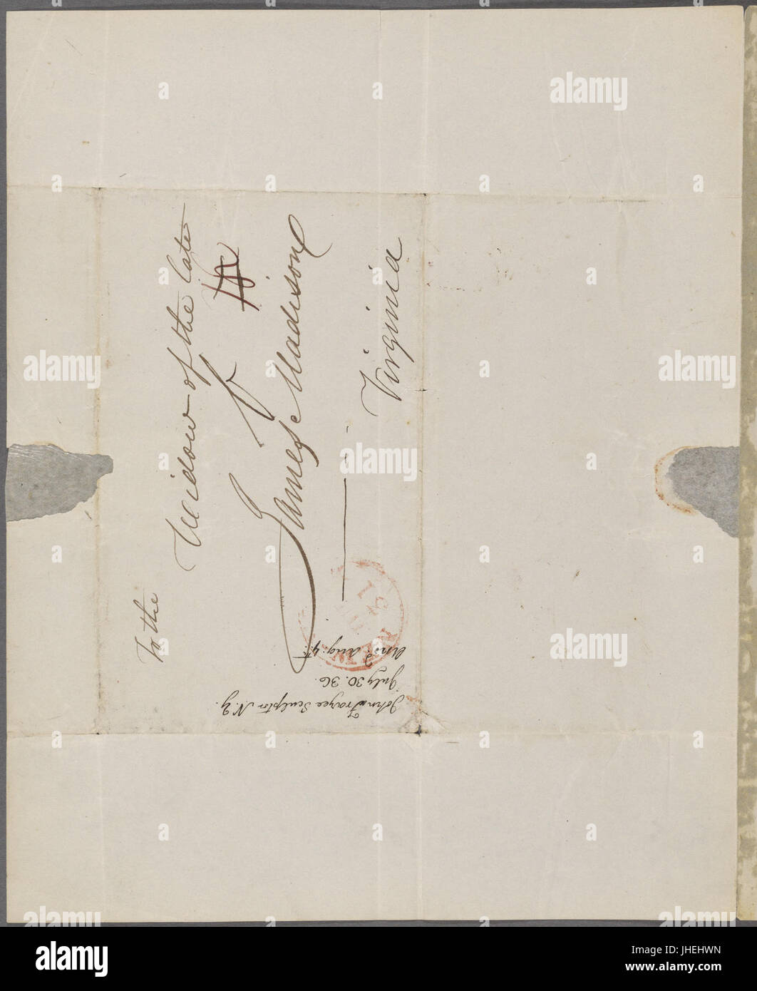 Brief von John Frazee Dolley Madison (NYPL b11904004-5218061) Stockfoto
