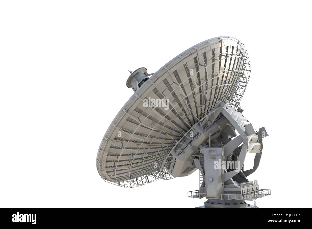 3D Rendering Satellitenschüssel auf weißem Hintergrund Stockfoto