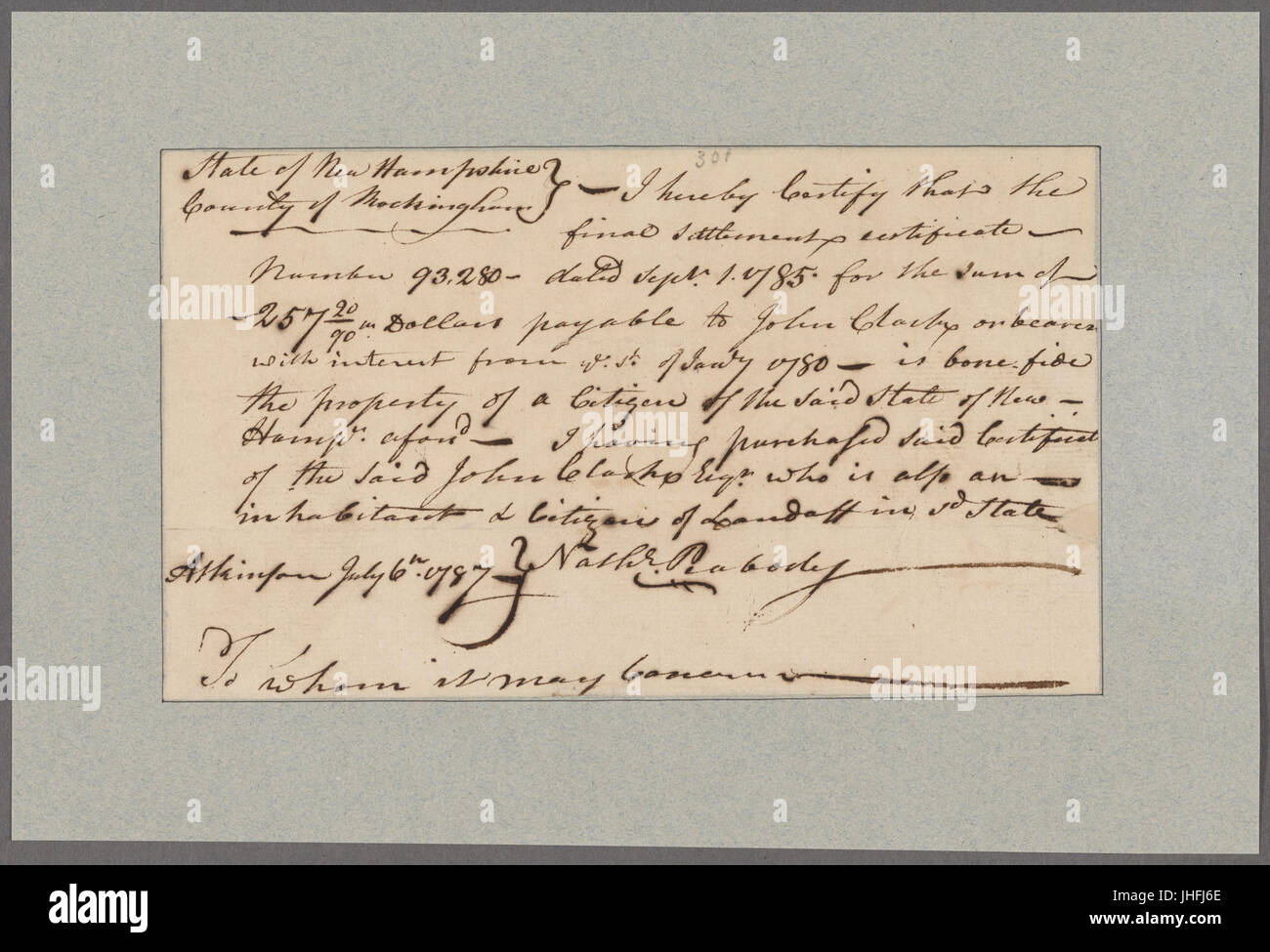 Peabody, Nathaniel. Rockingham County, New Hampshire (NYPL b11868620-5337970) Stockfoto