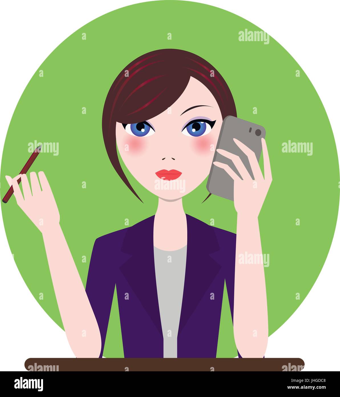 Support Manager, Admin, Secretary Girl Symbol in Vektor Stock Vektor