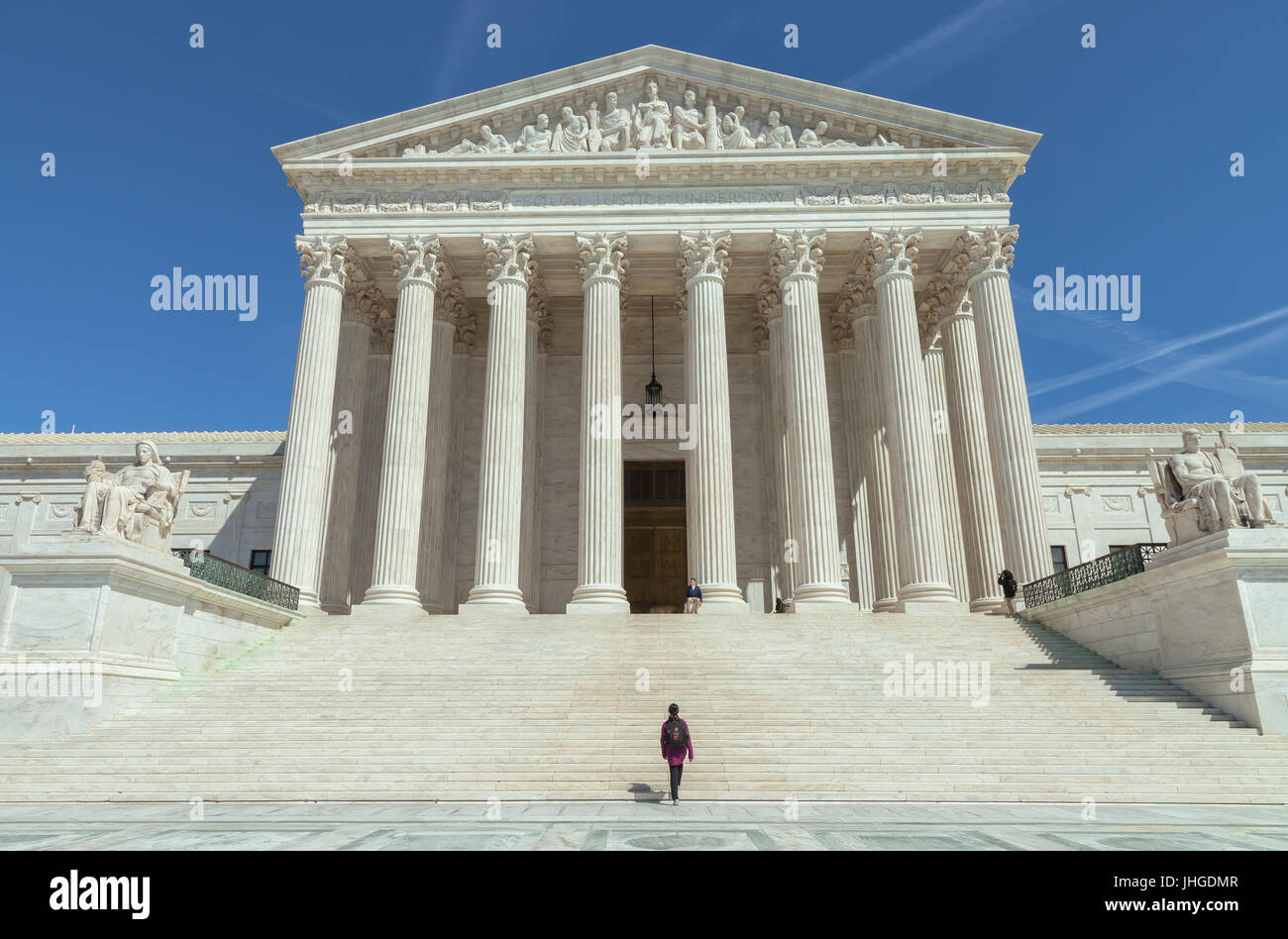 Die architektonischen Strukturen des Supreme Court in Washington D.C. Stockfoto
