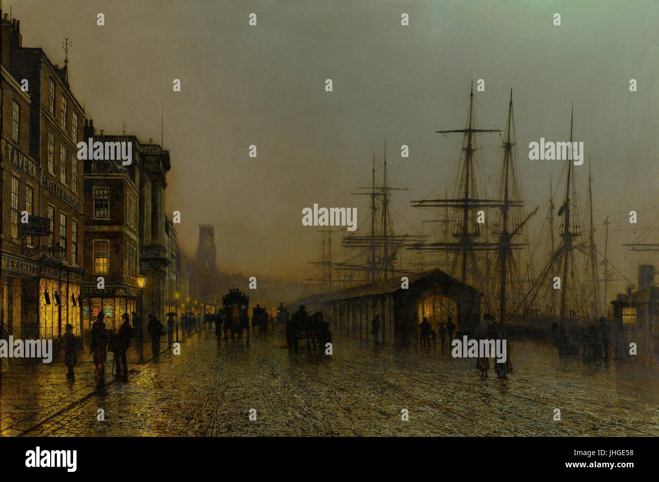 John Atkinson Grimshaw - Glasgow, Samstagabend Stockfoto