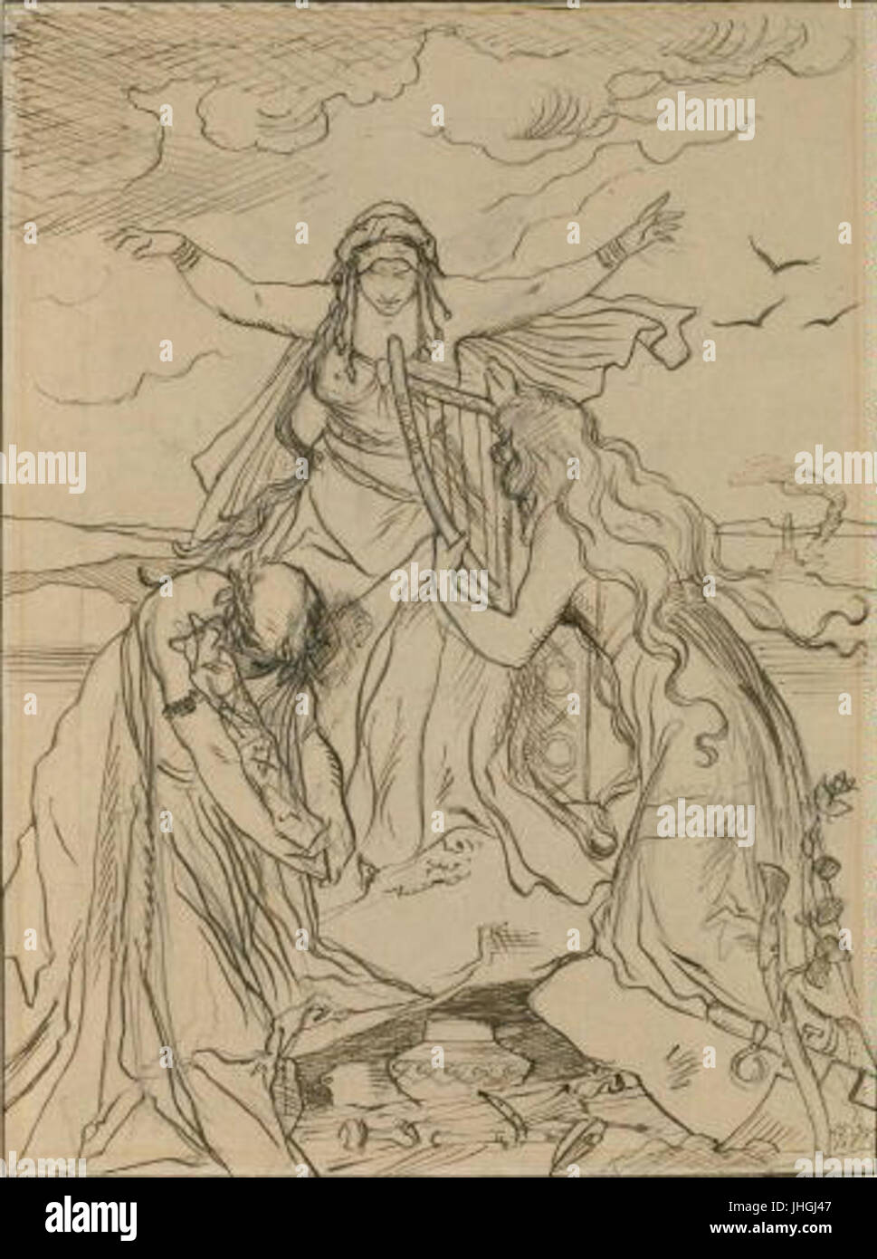 Mikolas Ales 18. 11. 1852-10. (7) 1913 - Mythus - Nacrt k Malbe Ve Foyer Narodniho divadla Stockfoto