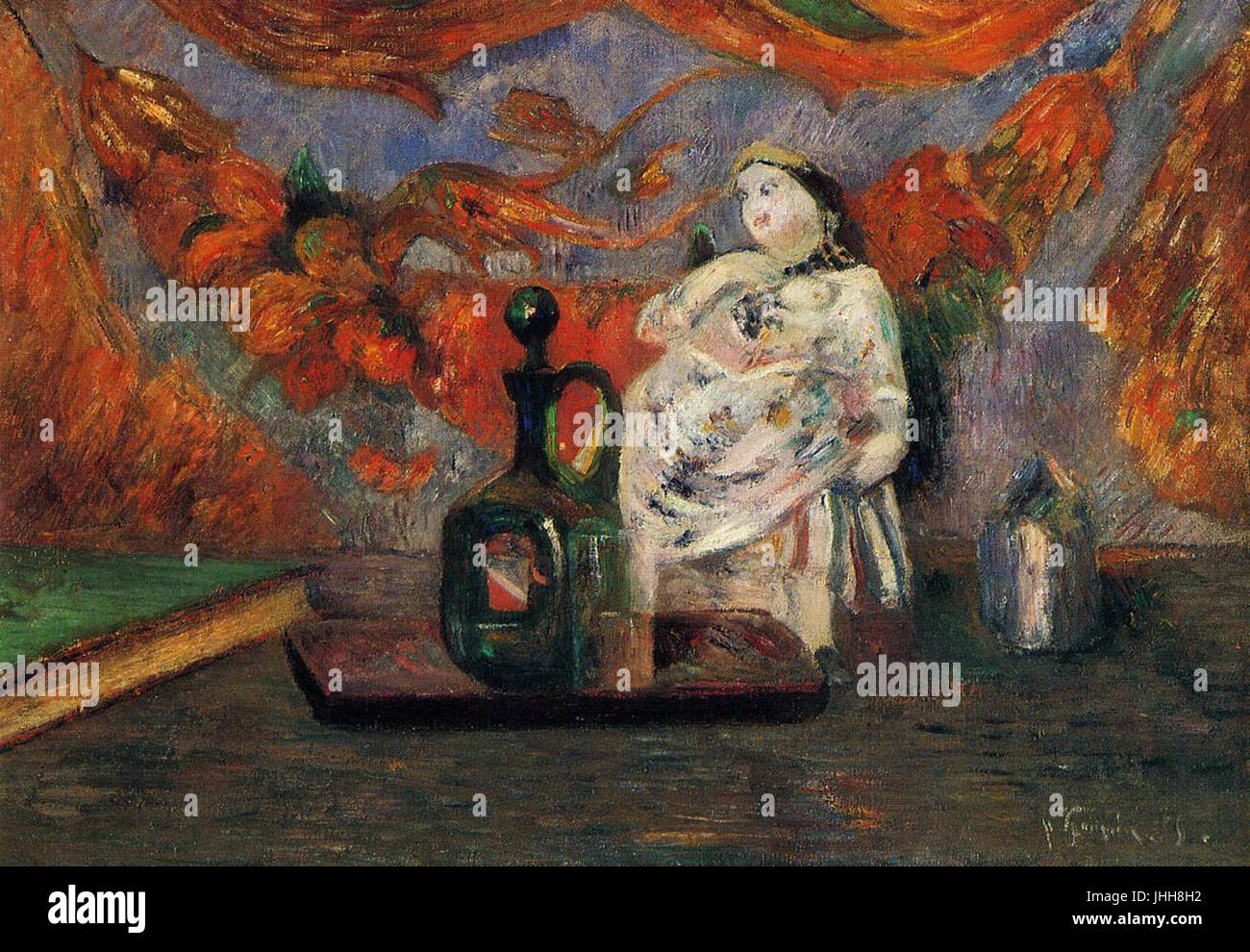 Gauguin 1885 Nature Morte Avec Carafon et Figur Stockfoto